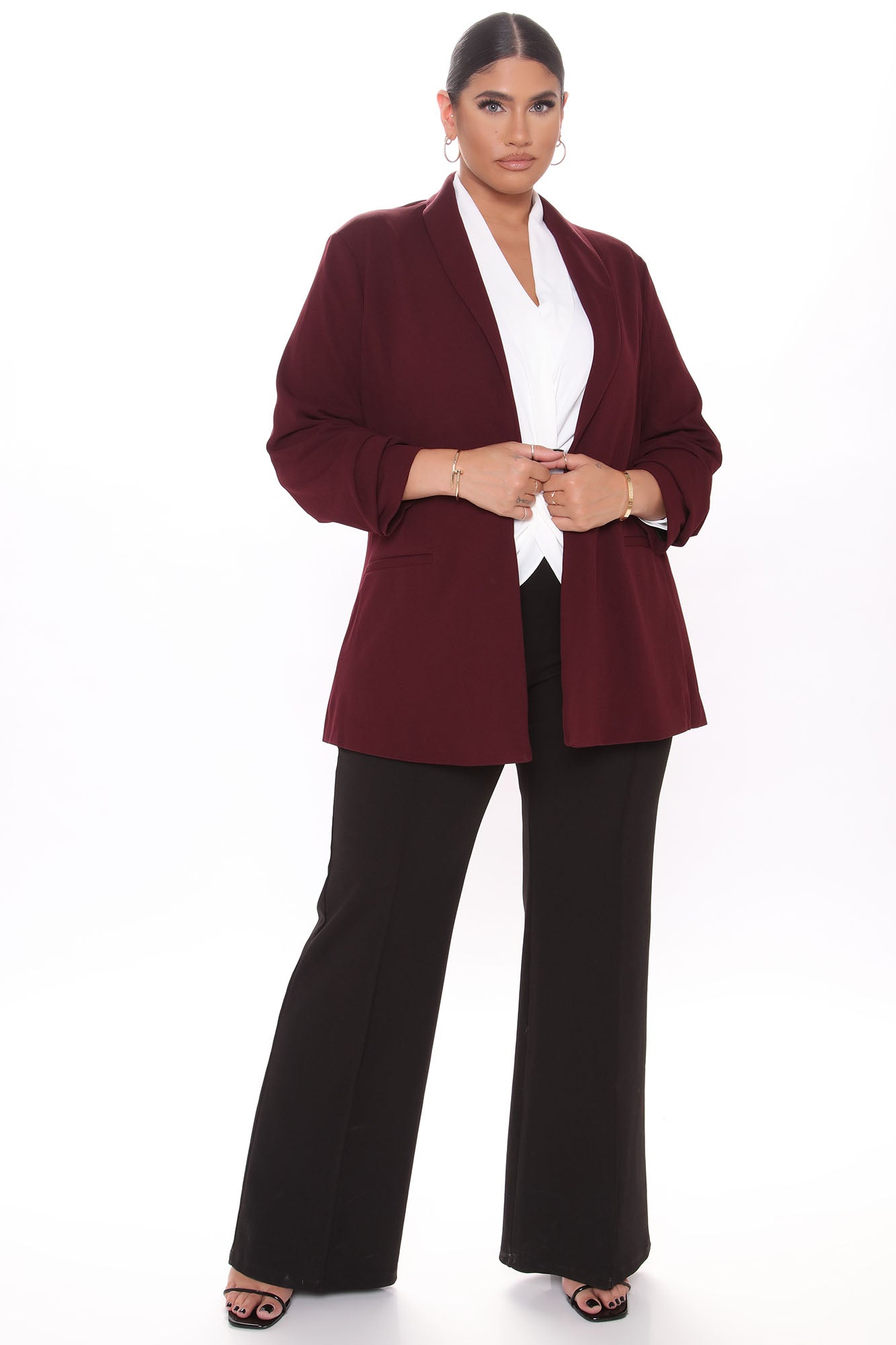 The Celine Blazer - Burgundy - Image 7