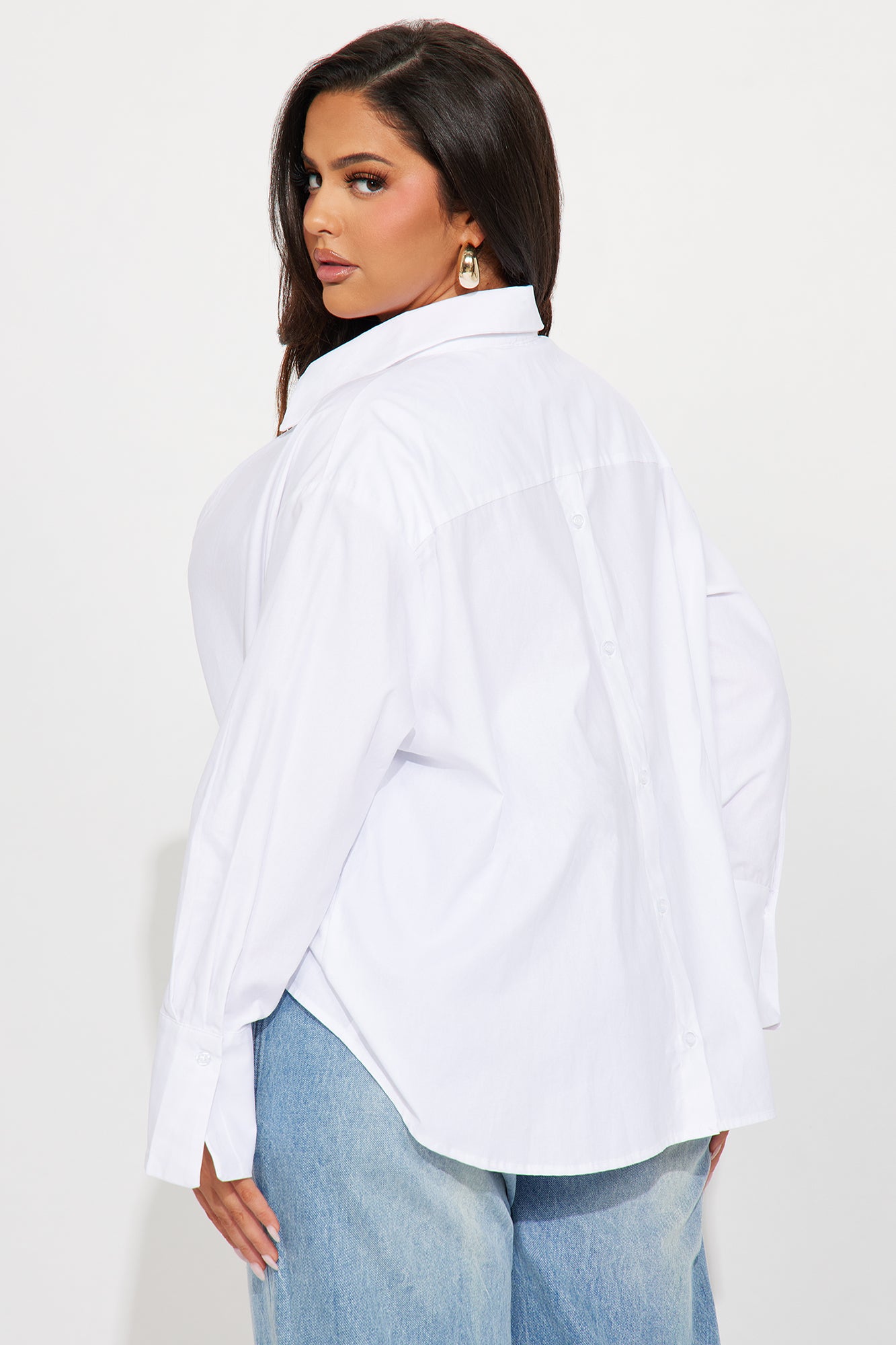 Adele Poplin Blouse Top - White - Image 6