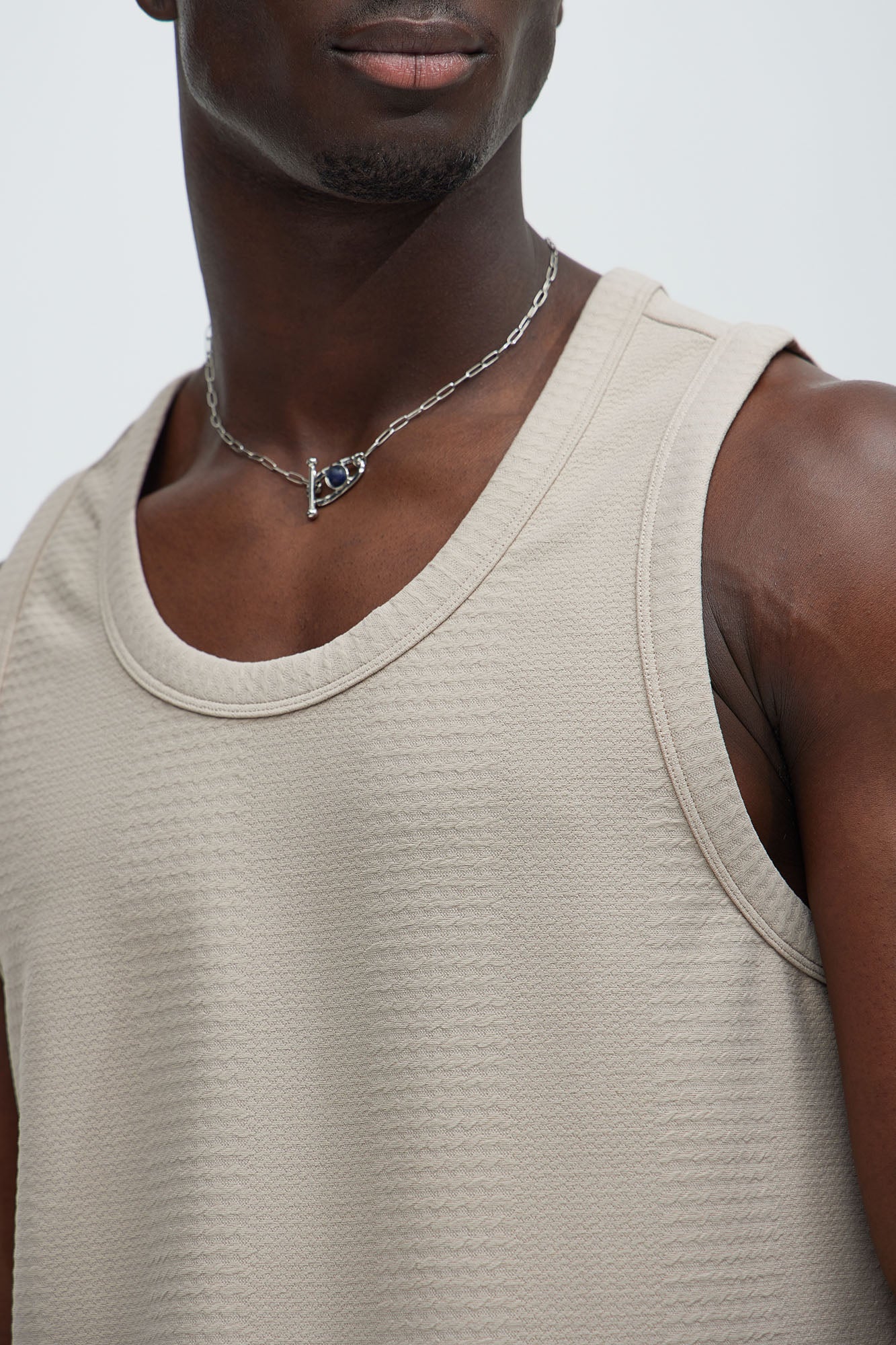 Angelo Textured Tank - Taupe - Image 3