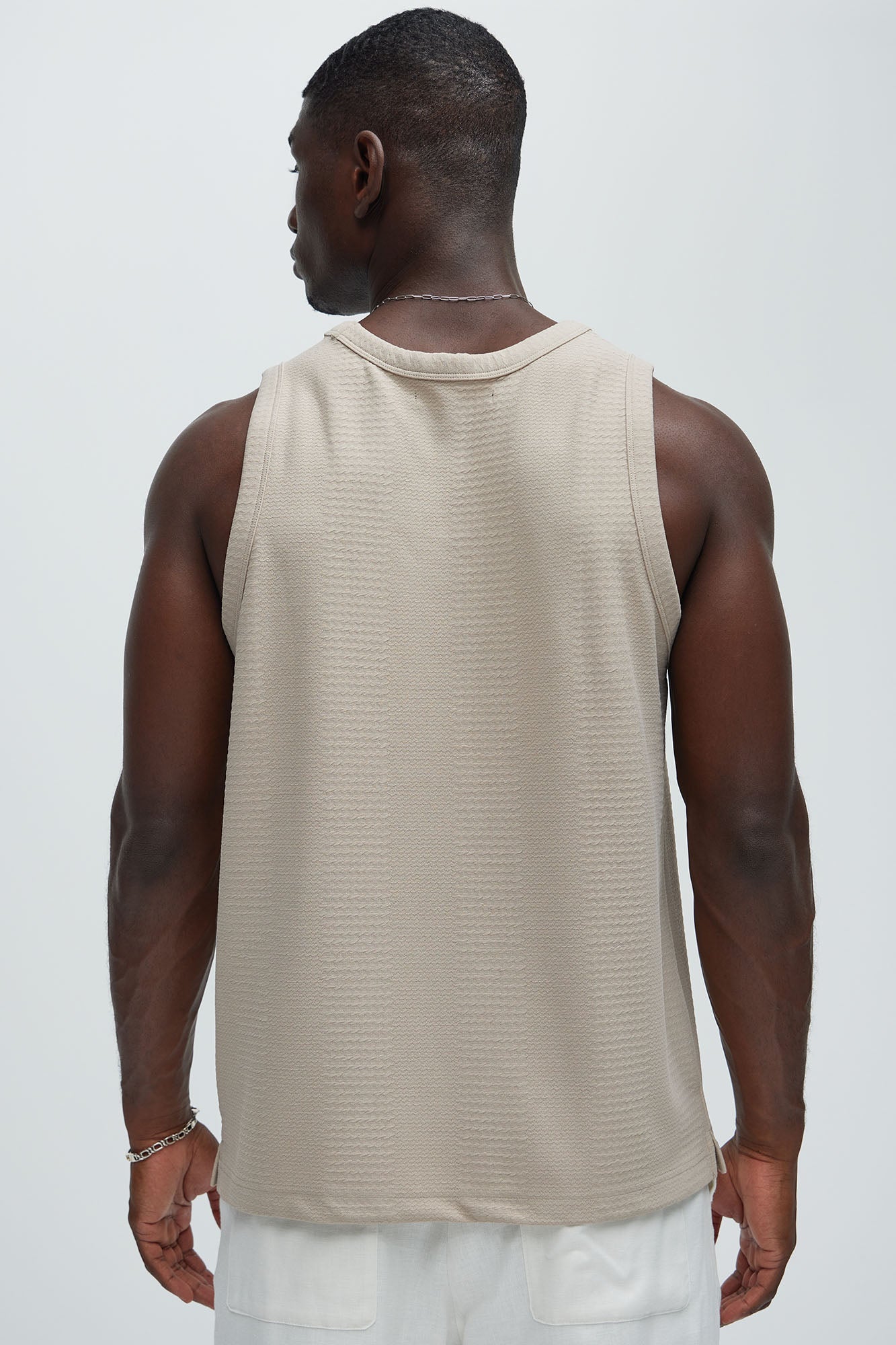 Angelo Textured Tank - Taupe - Image 4