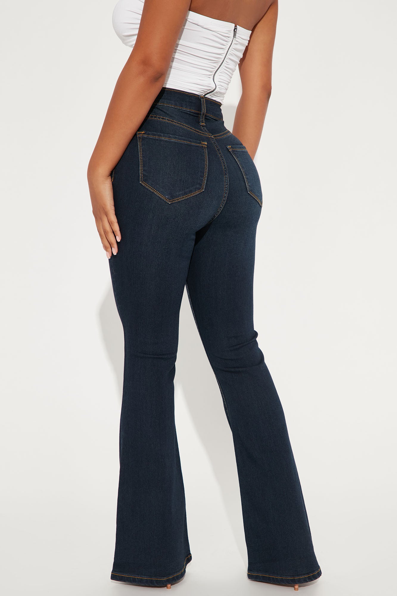 Petite Deep In My Soul Flare Jeans - Dark Denim - Image 3