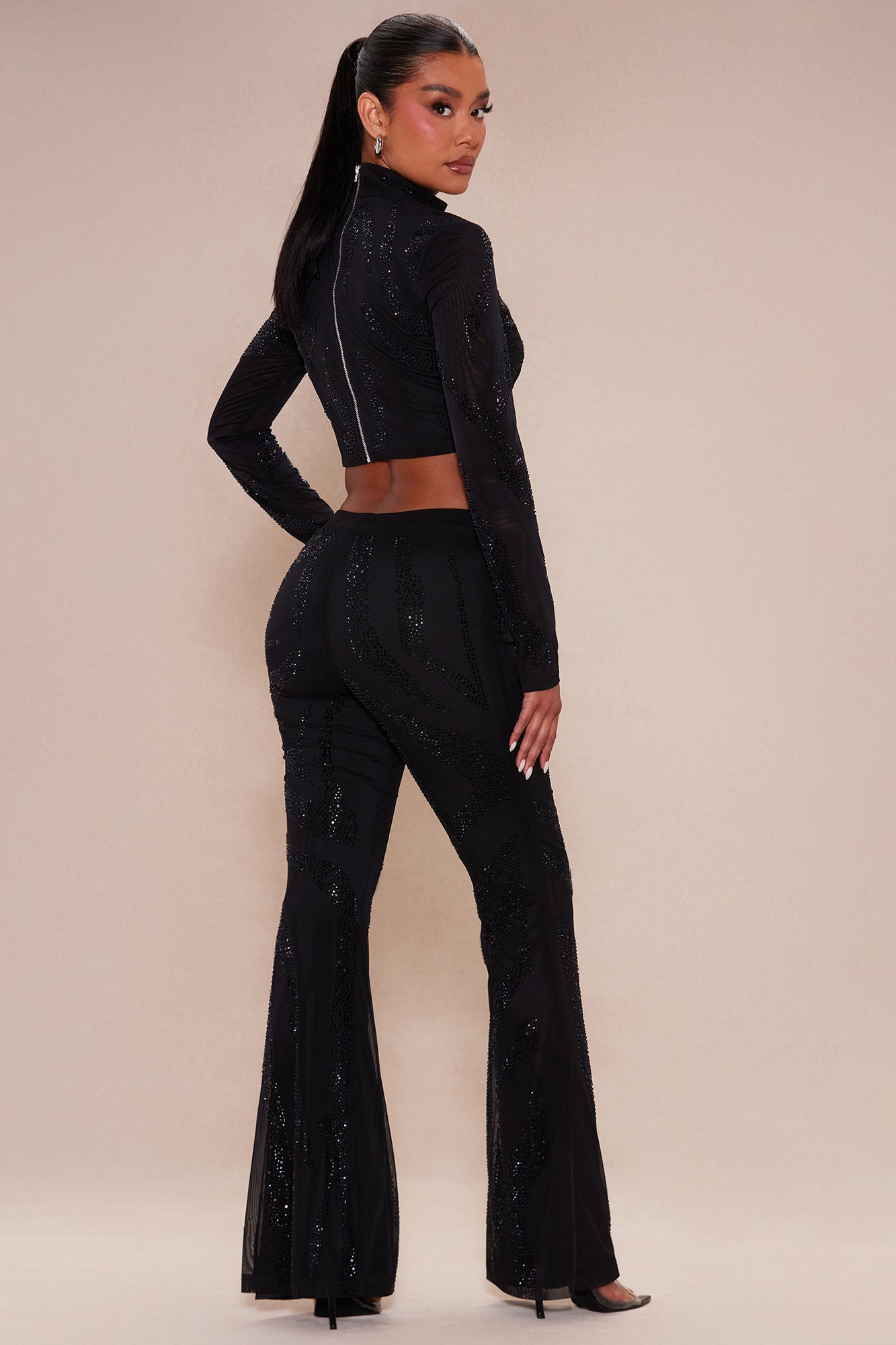 Beverly Embellished Pant Set - Black - Image 4