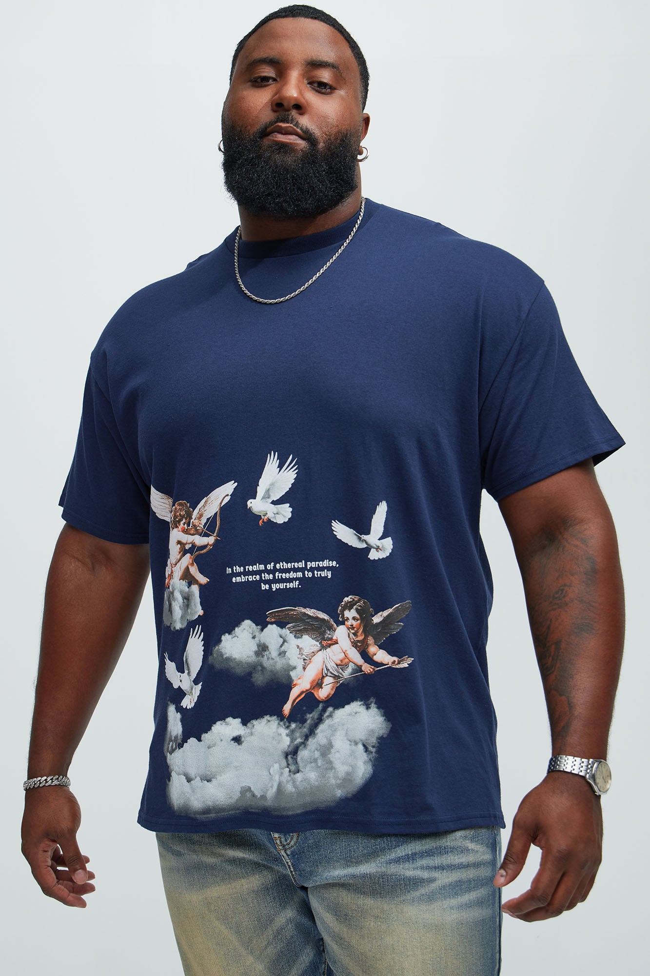 Angels In The Sky Short Sleeve Tee - Navy - Image 6