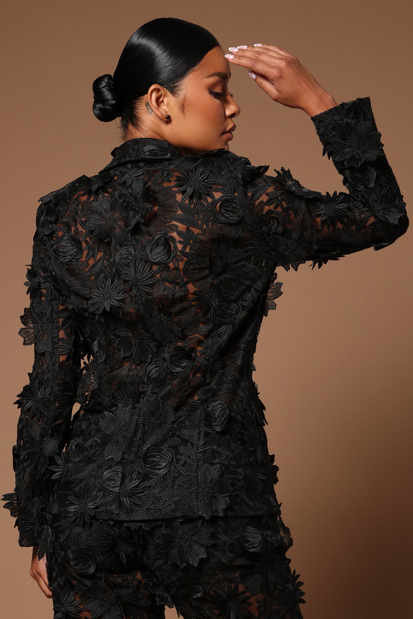 Denise Embroidered Blazer - Black - Image 4
