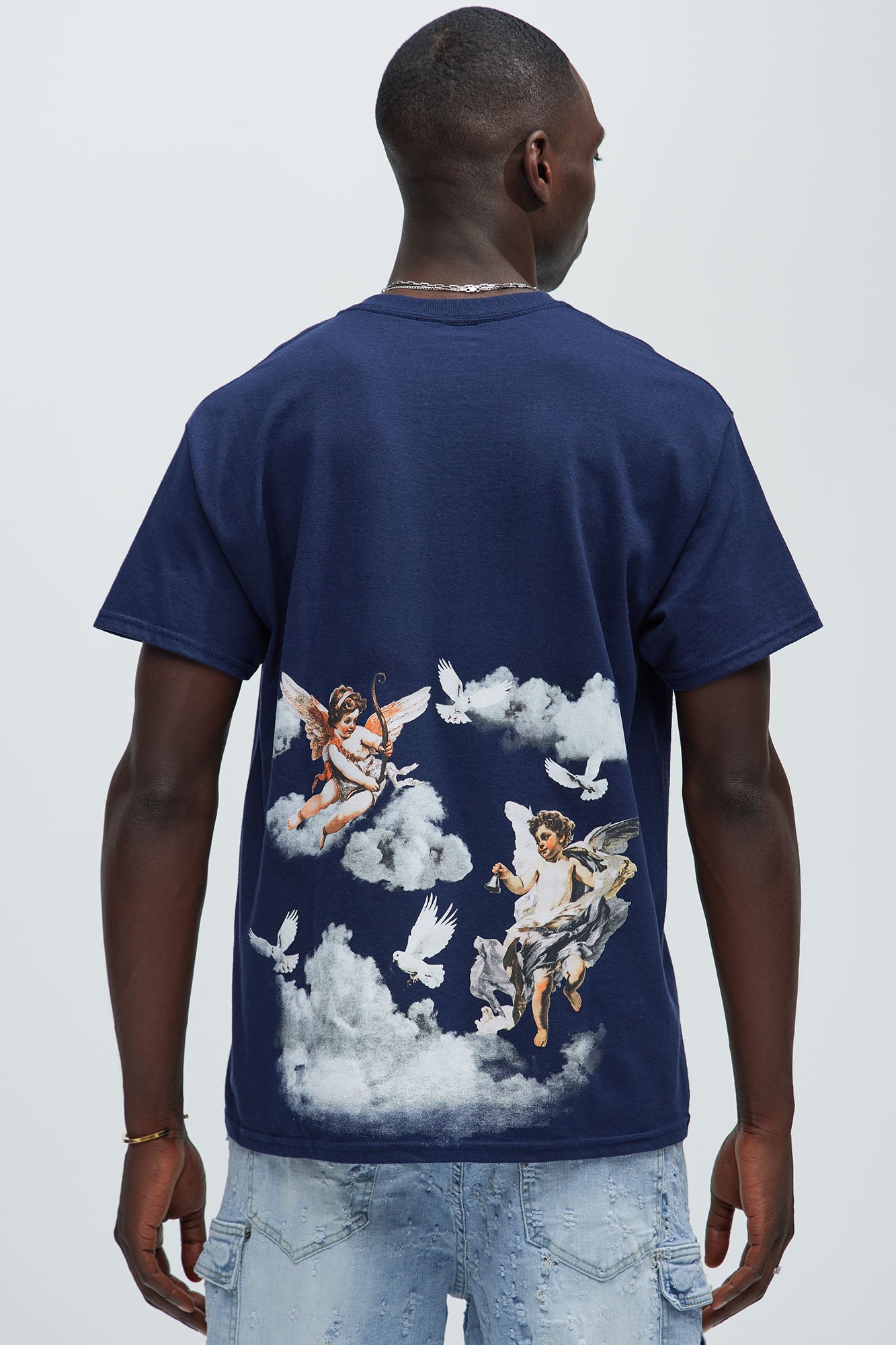 Angels In The Sky Short Sleeve Tee - Navy - Image 4