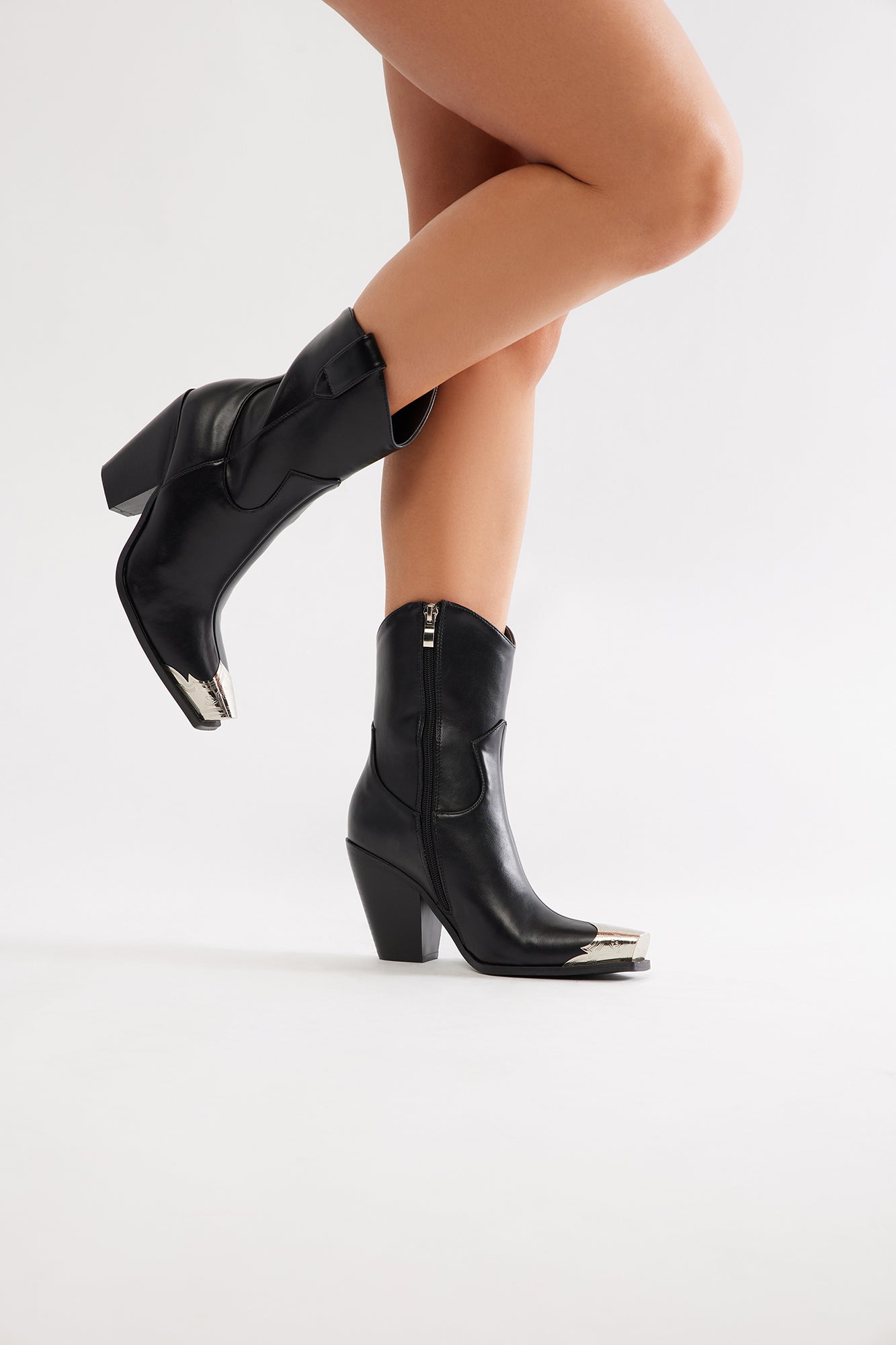 Western Cutie Cowboy Booties - Black - Image 4