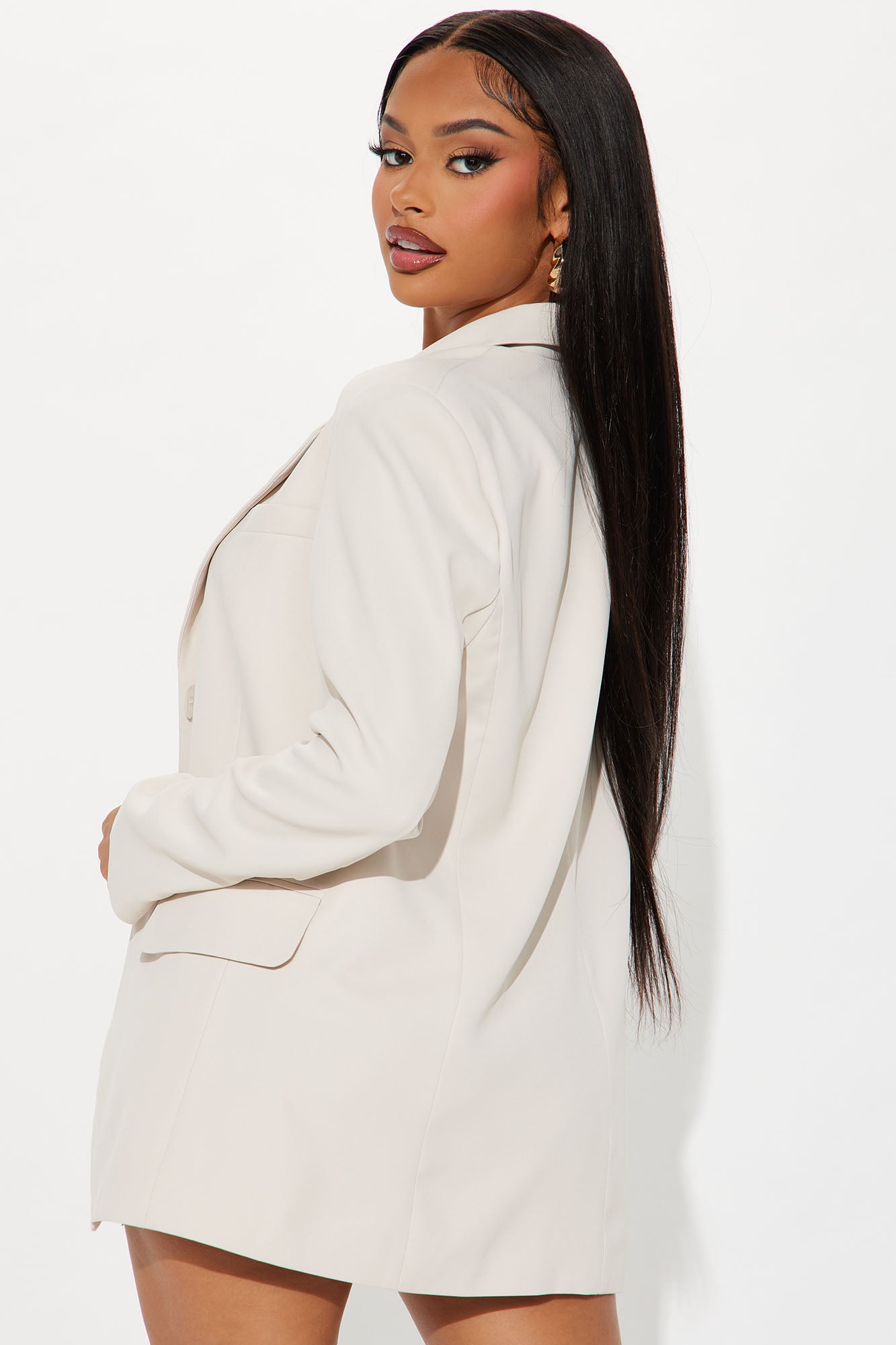New Normal Oversized Blazer - Cream - Image 4