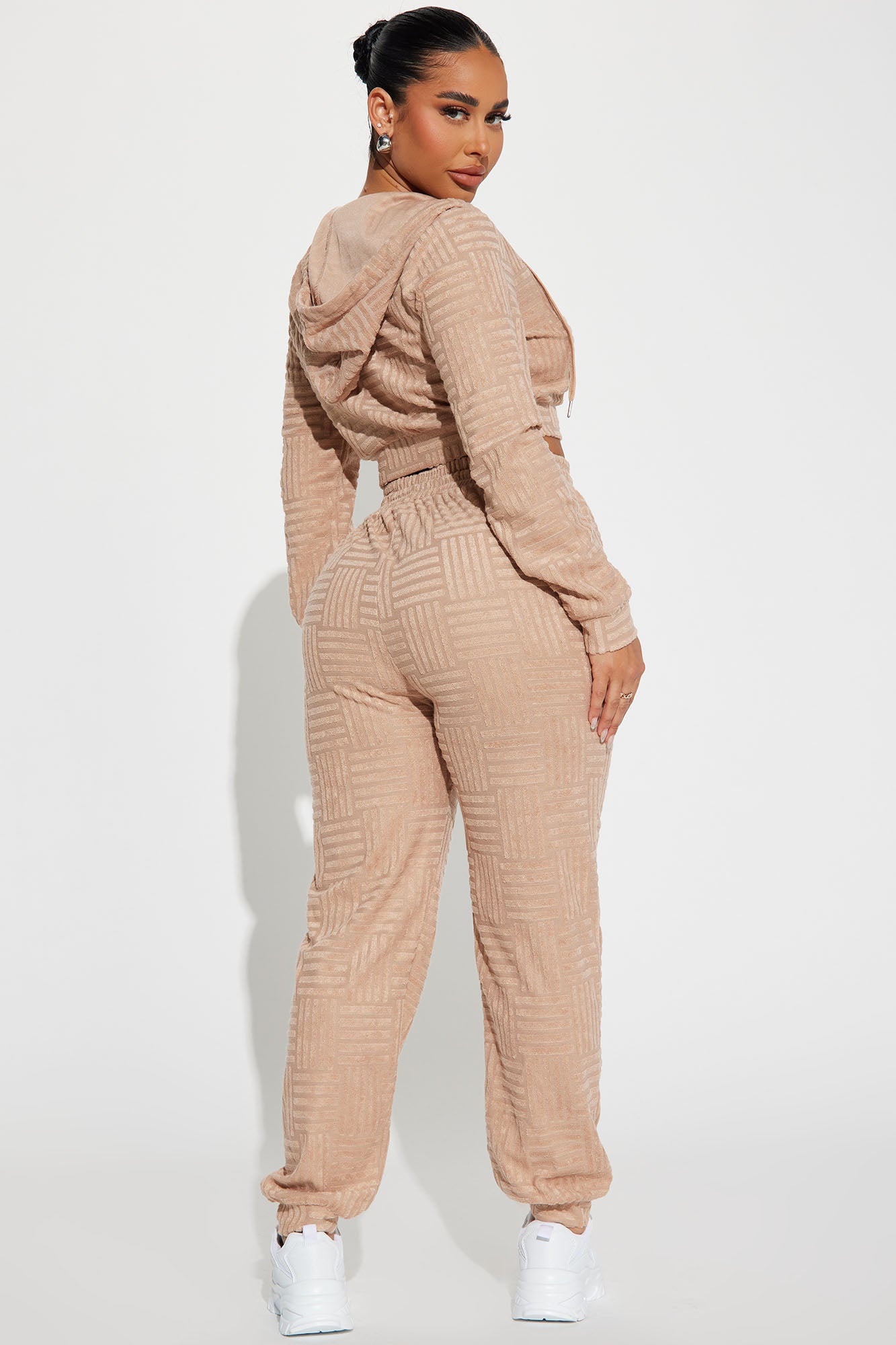 Stay Focused French Terry Jogger Set - Taupe - Image 3