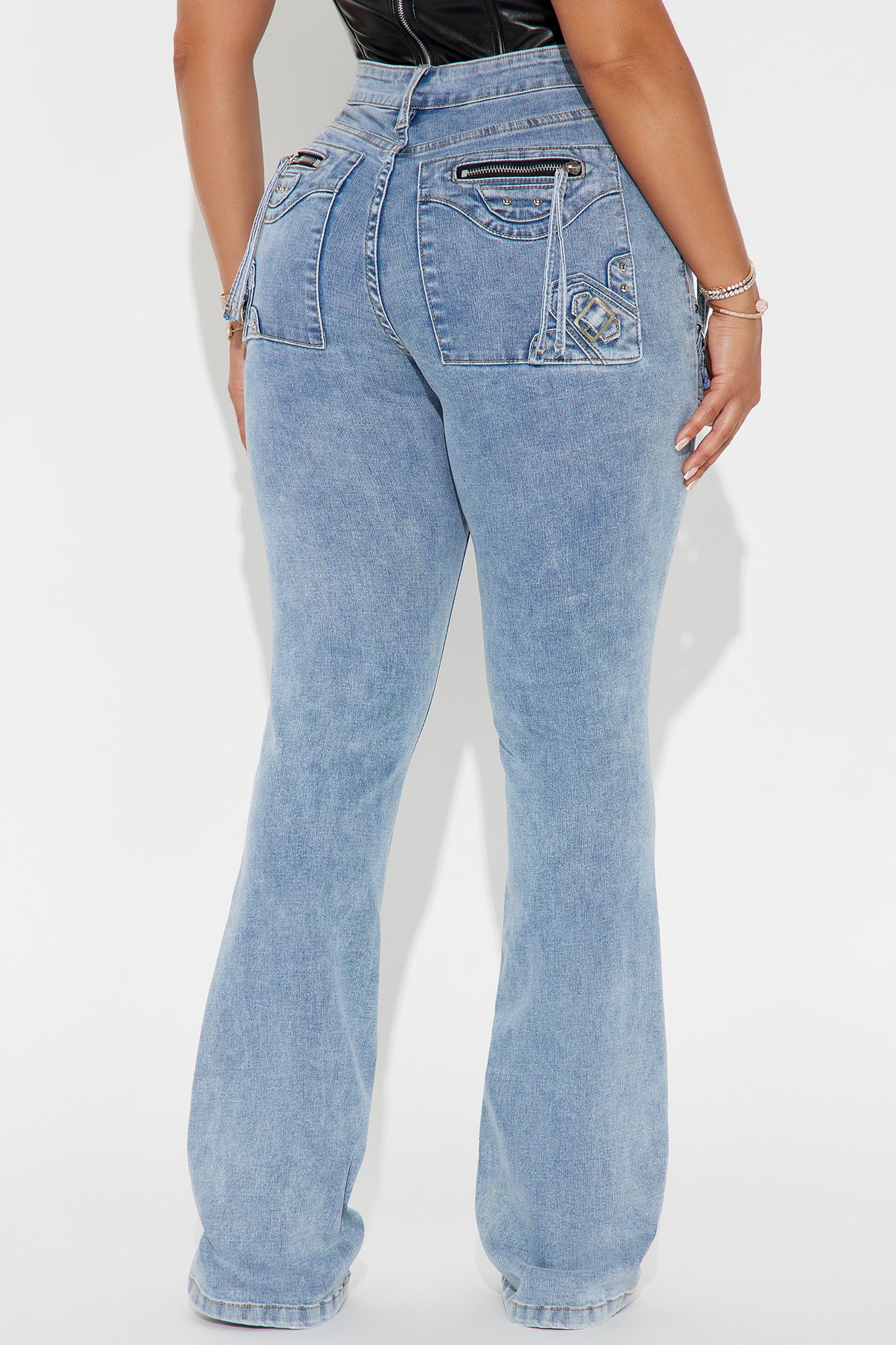 Get Through It Stretch Bootcut Jeans - Light Wash - Image 5