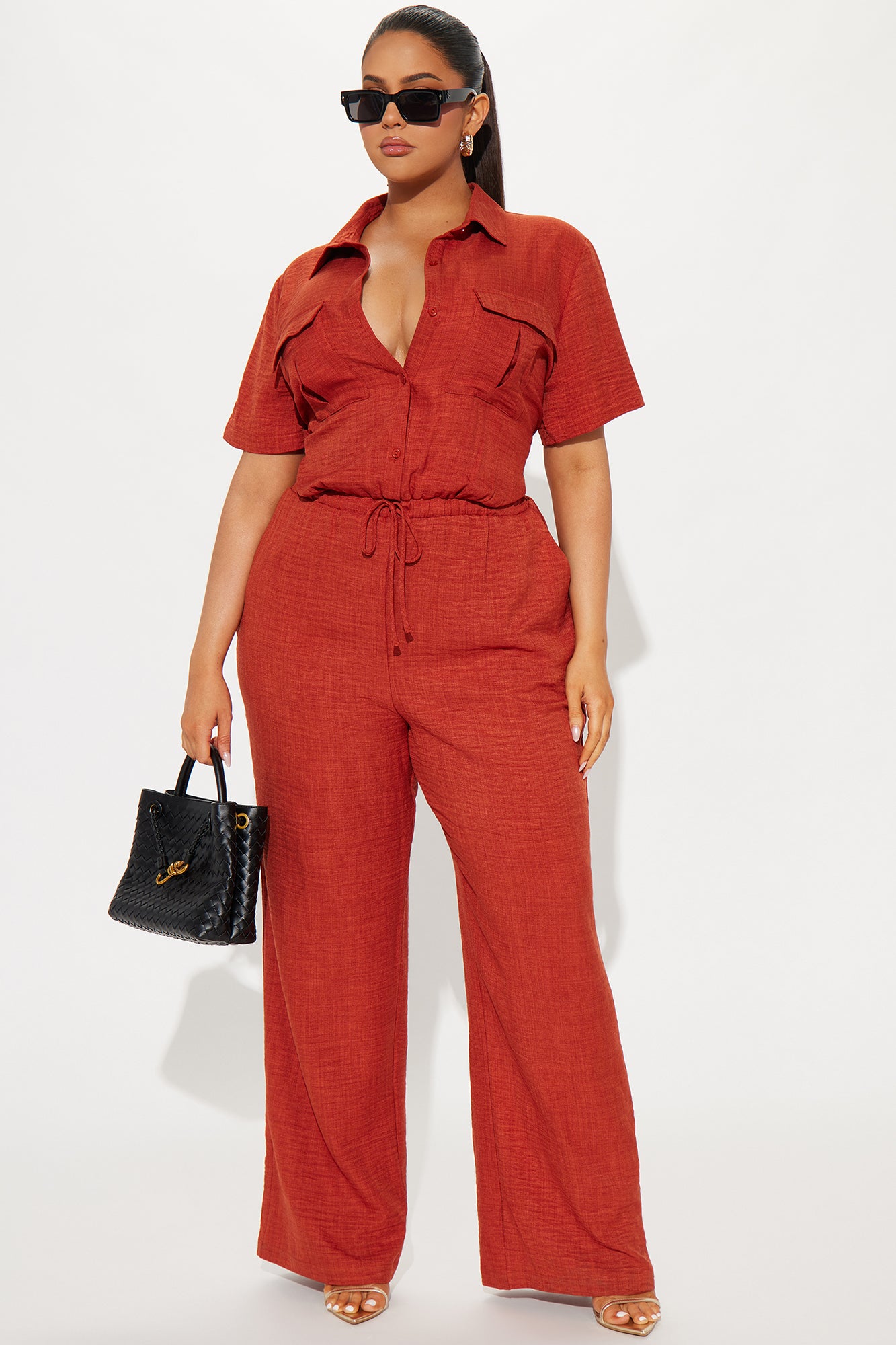 Come Find Me Linen Jumpsuit - Rust - Image 4