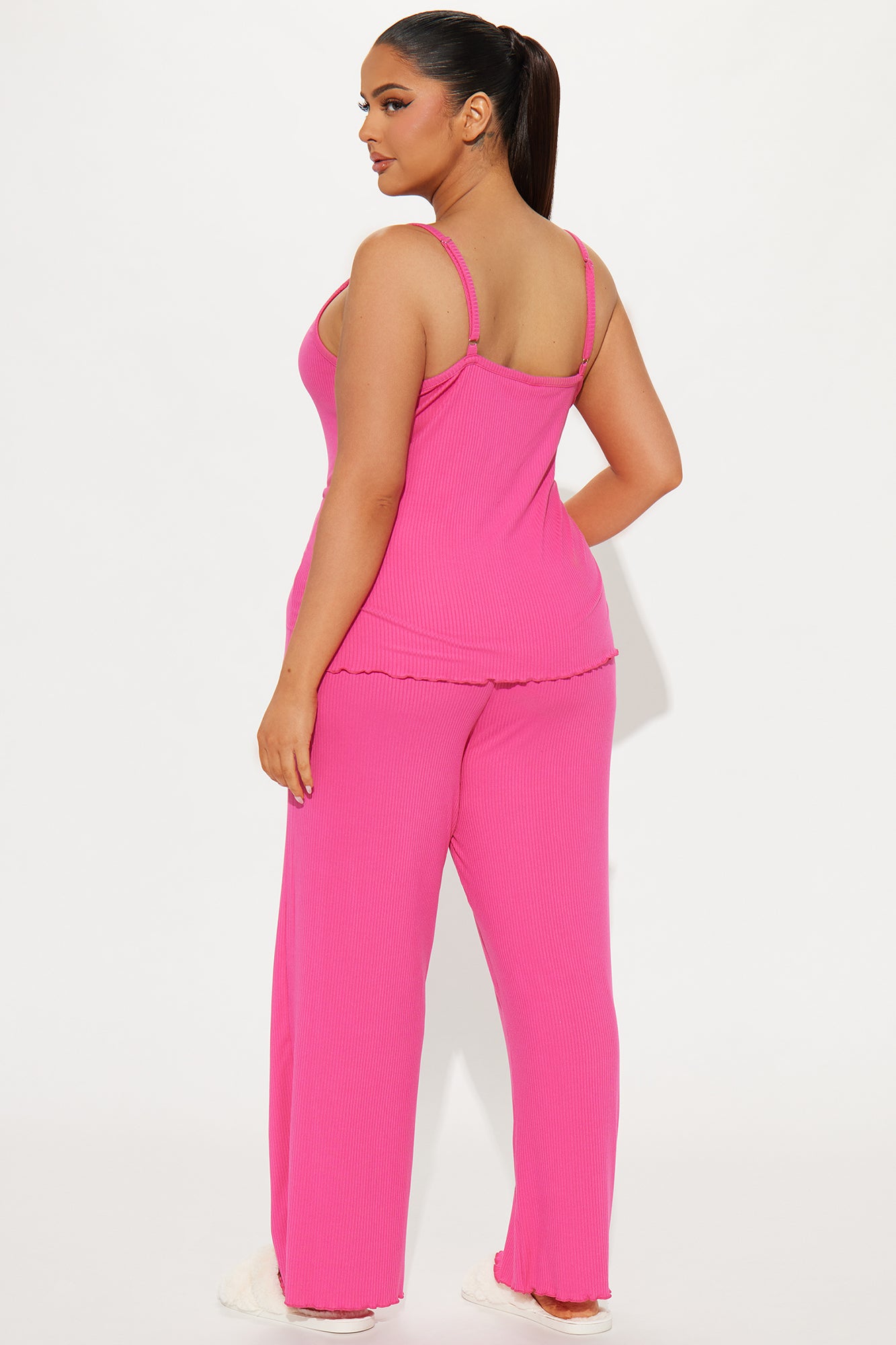 Comfy Mood Ribbed PJ Pant Set - Fuchsia - Image 6