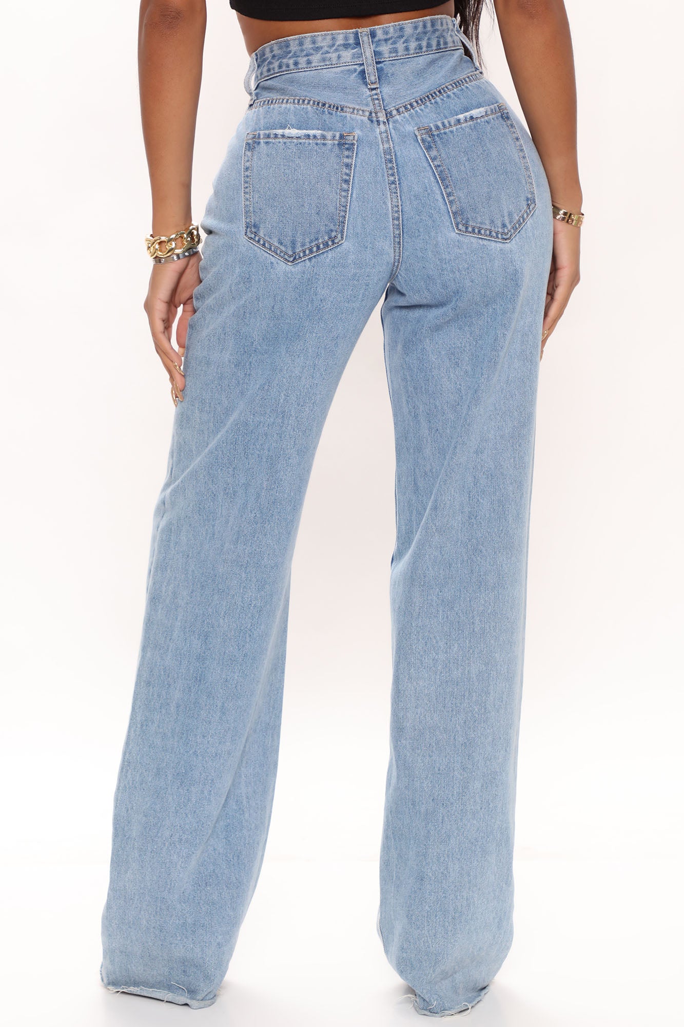Winona 90's Wide Leg Jeans - Medium Blue Wash - Image 6