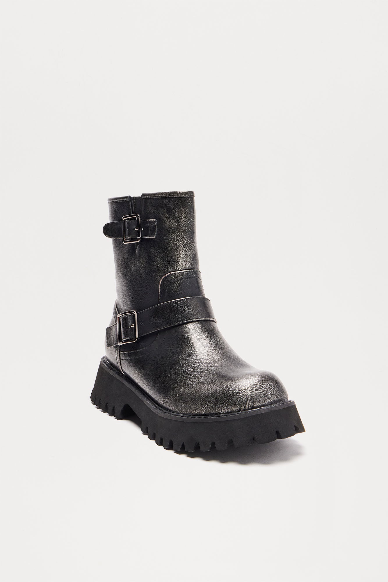 Close Enough Buckle Booties - Grey - Image 3