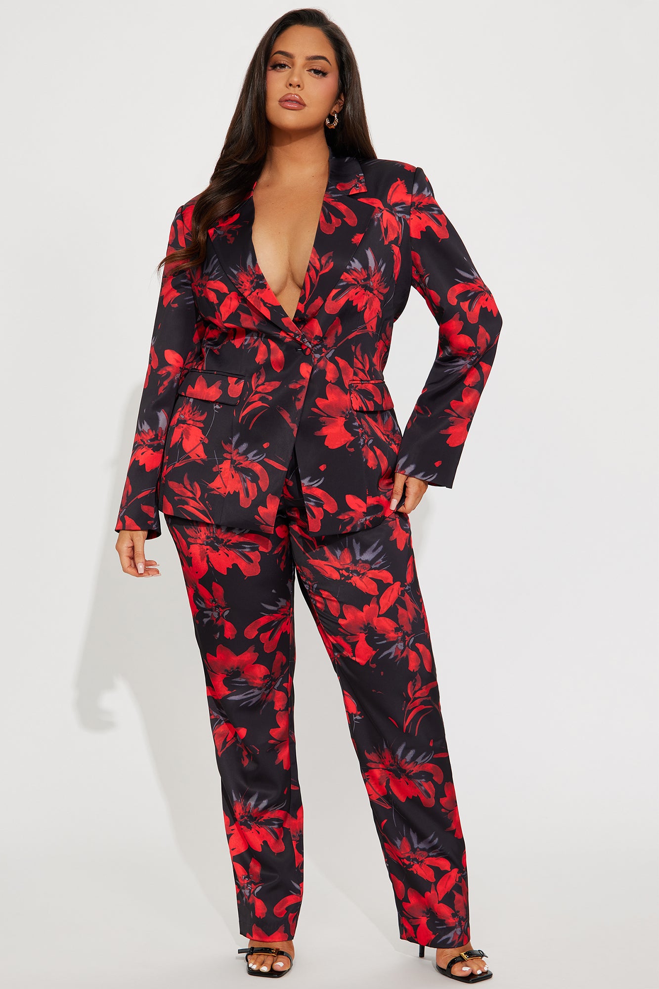 Head Boss Satin Pant Set - Black/Red - Image 4