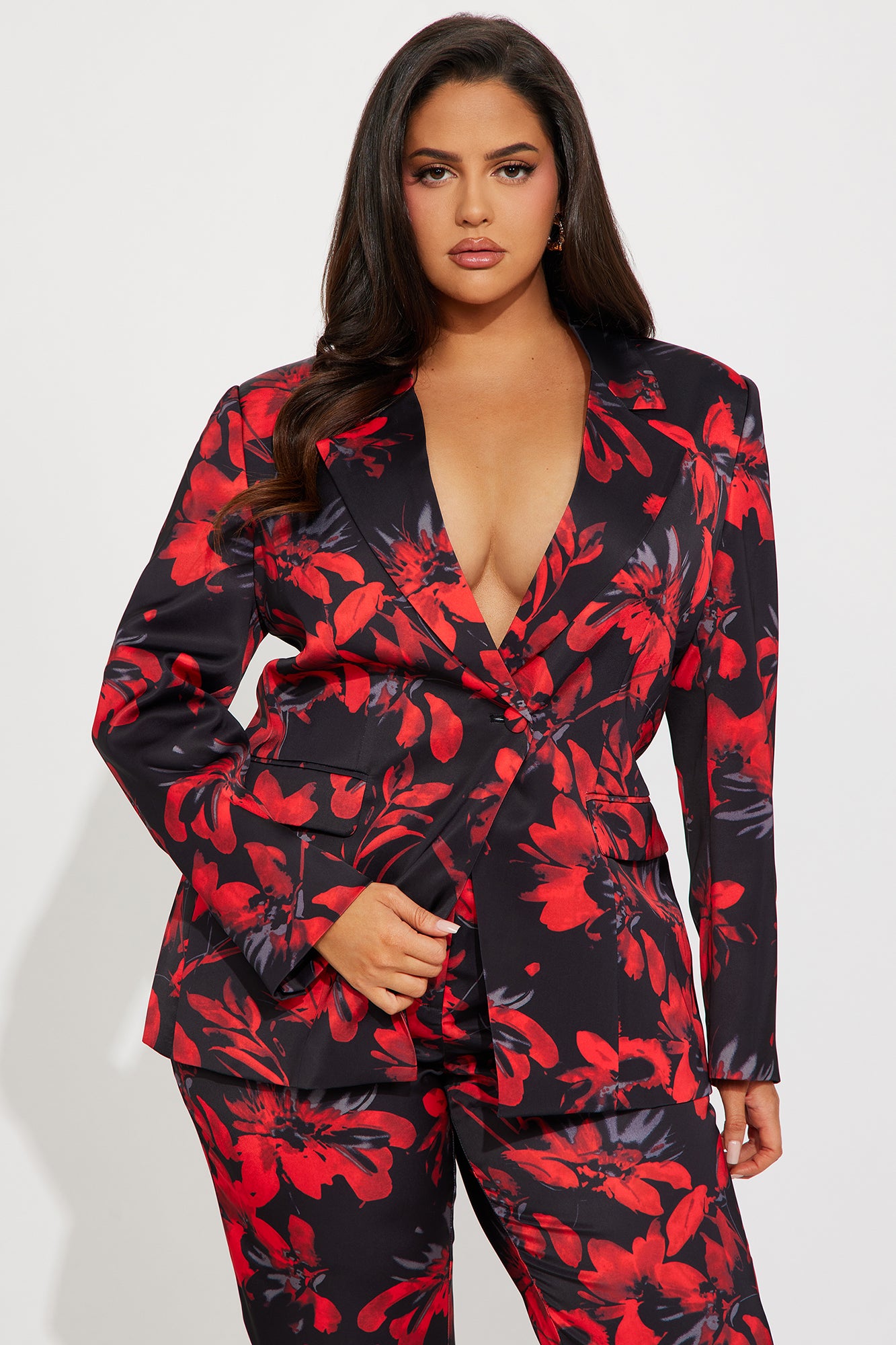 Head Boss Satin Pant Set - Black/Red - Image 5