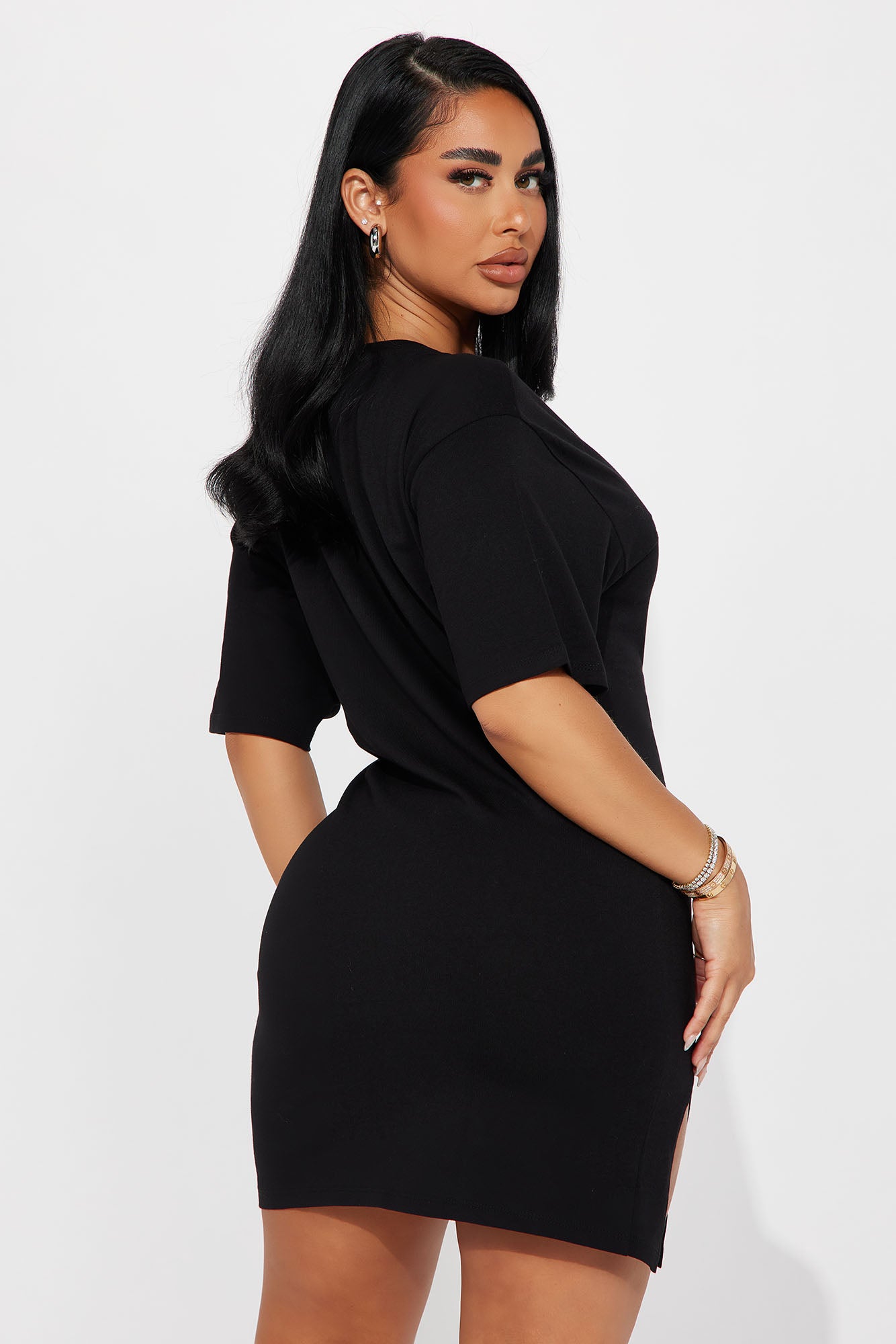 Annabell T-Shirt Mini Dress - Black - Image 3