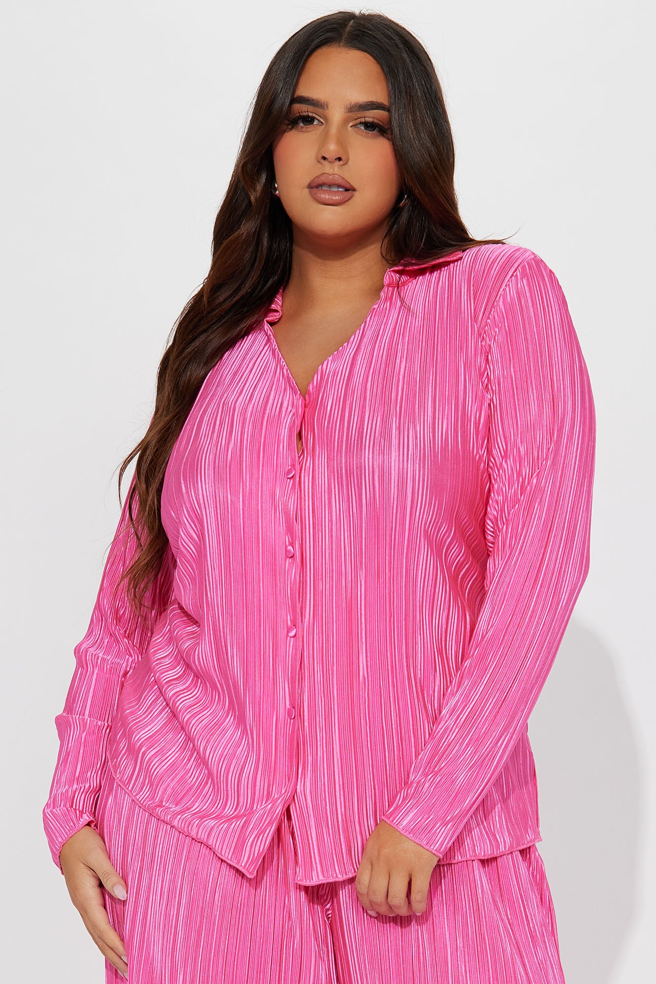 If It Plisse You Pant Set - Pink - Image 6