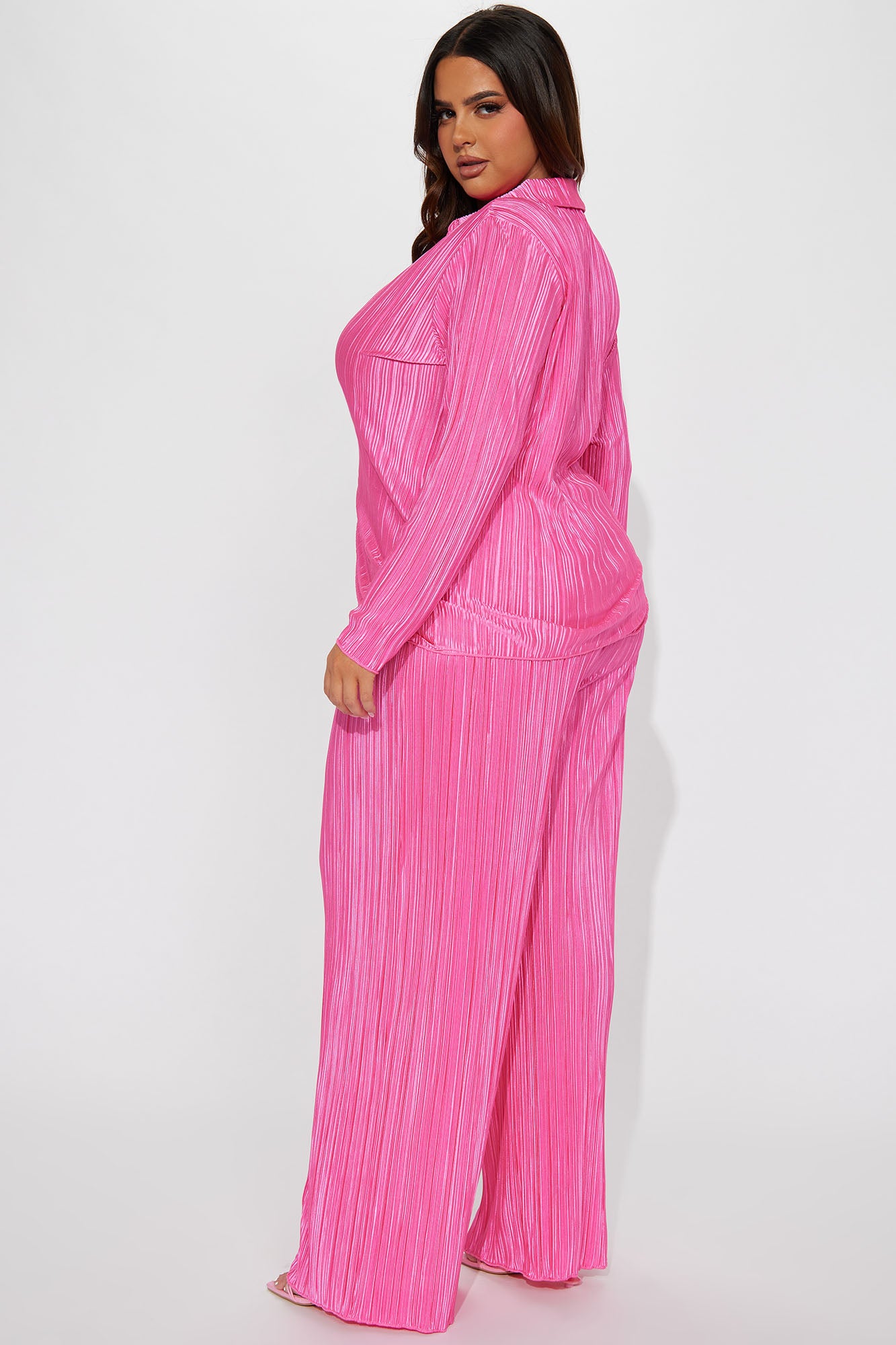 If It Plisse You Pant Set - Pink - Image 7