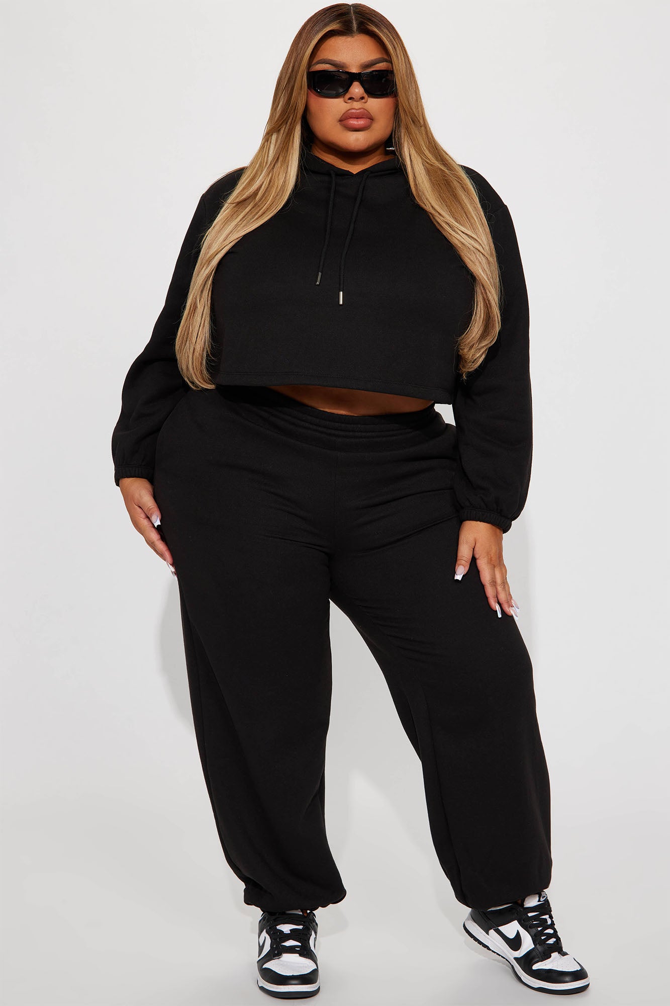 Find Out Fleece Jogger Set - Black - Image 4