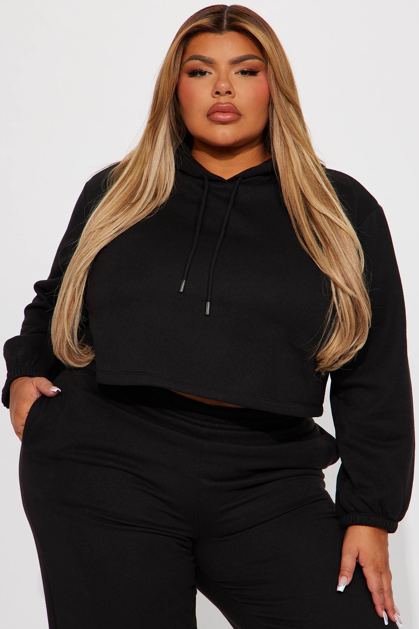Find Out Fleece Jogger Set - Black - Image 5