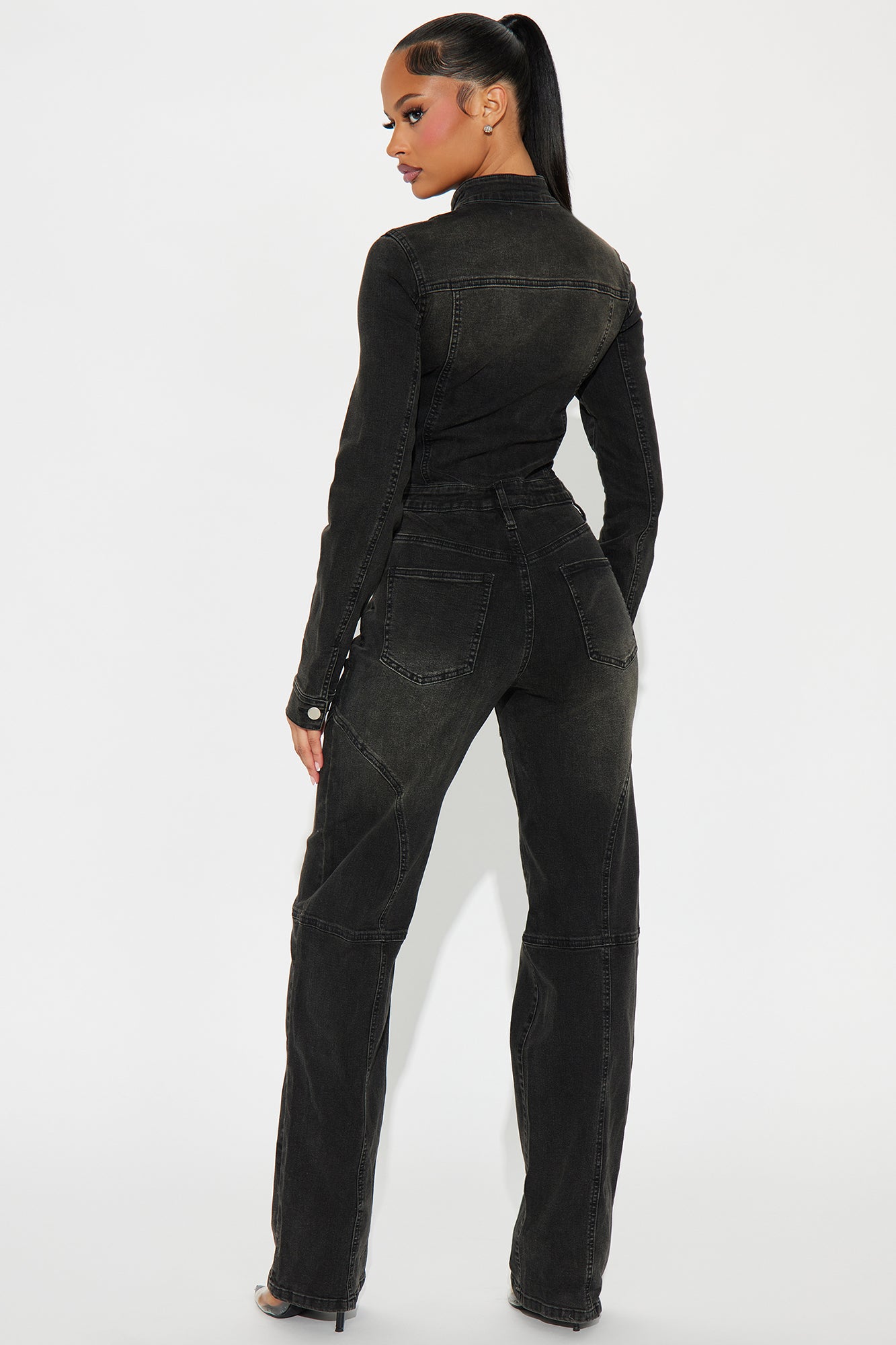 Mistaken Moments Denim Jumpsuit - Charcoal - Image 4