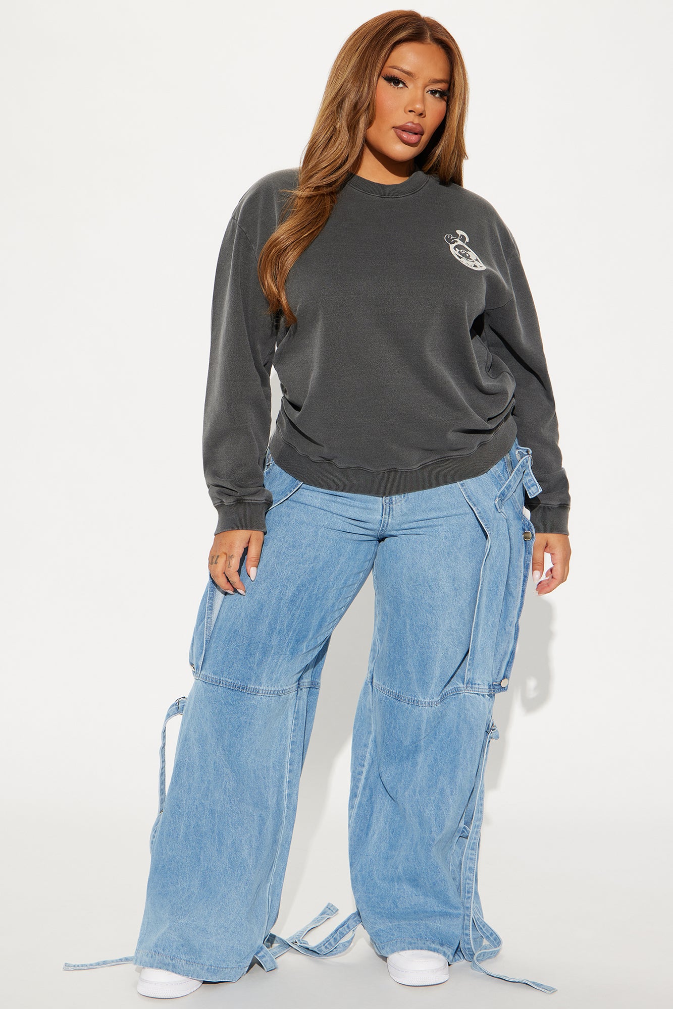 Classic Steamboat Willie Washed Sweatshirt - Black Wash - Image 7