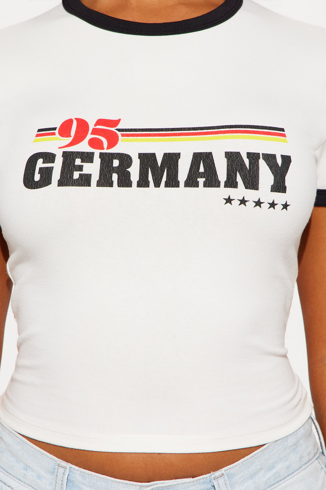 Vintage Germany Retro Ringer Tee - White - Image 3