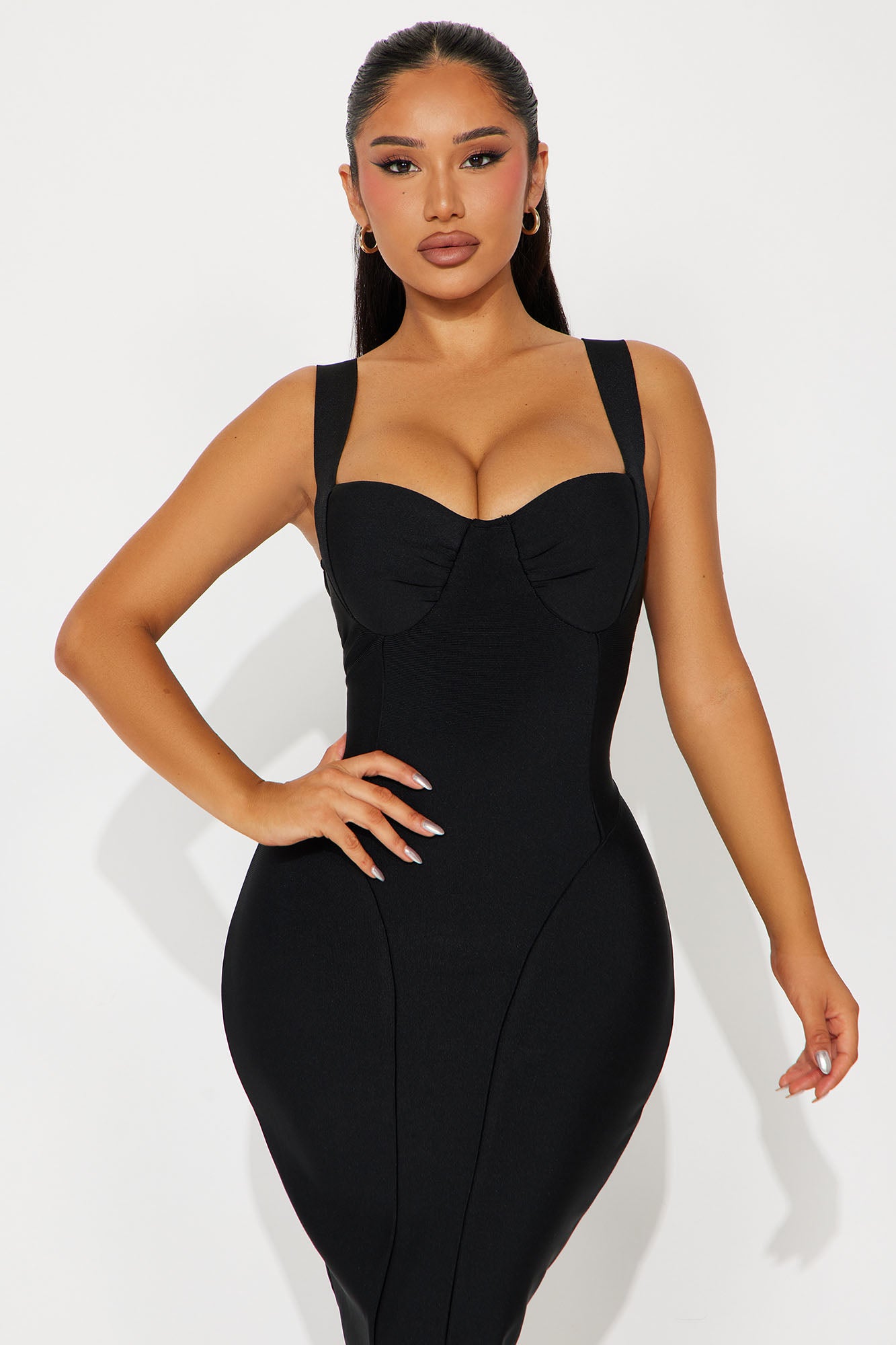 Cierra Bandage Midi Dress - Black - Image 3