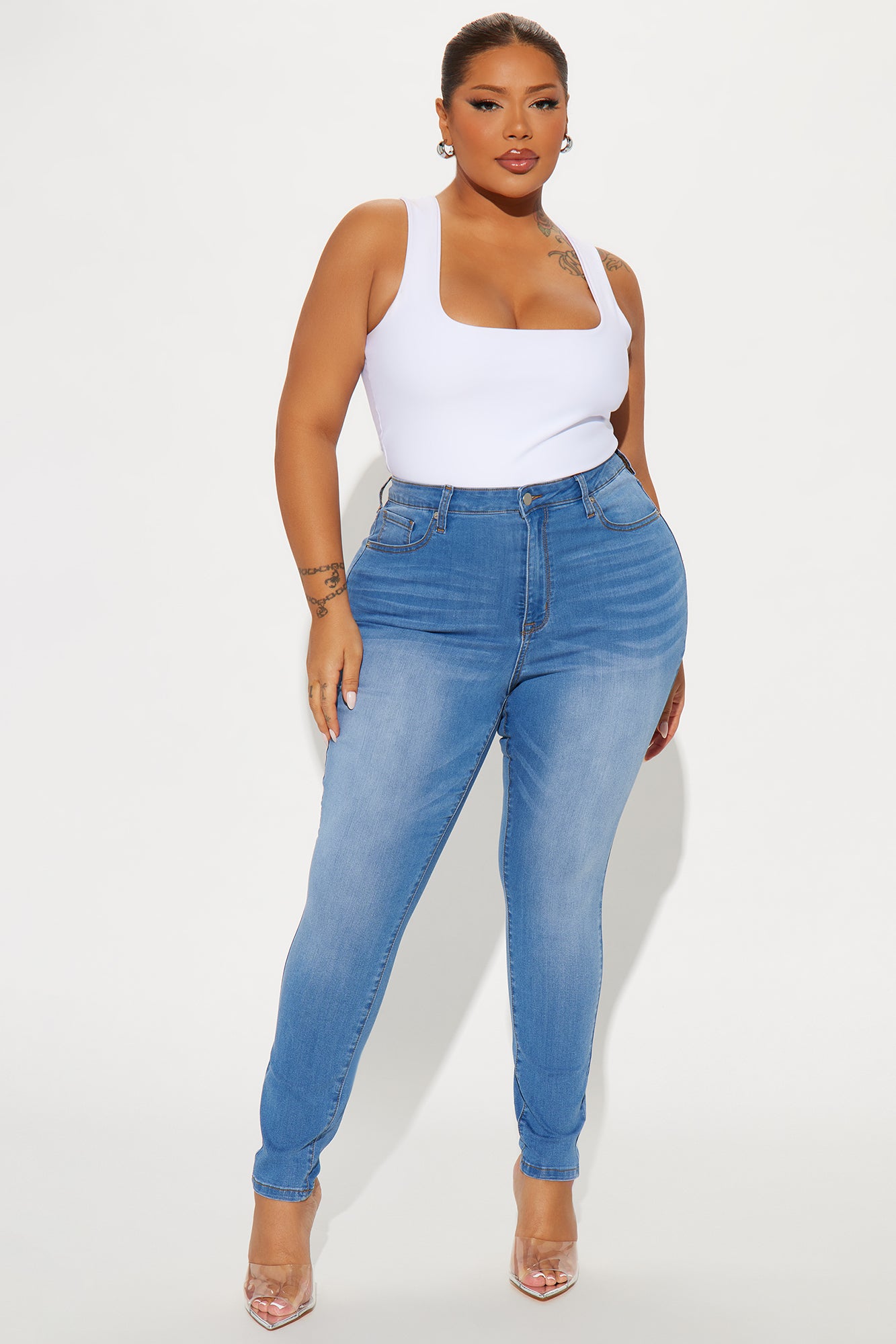 Imani Stretch Skinny Jeans - Medium Wash - Image 4