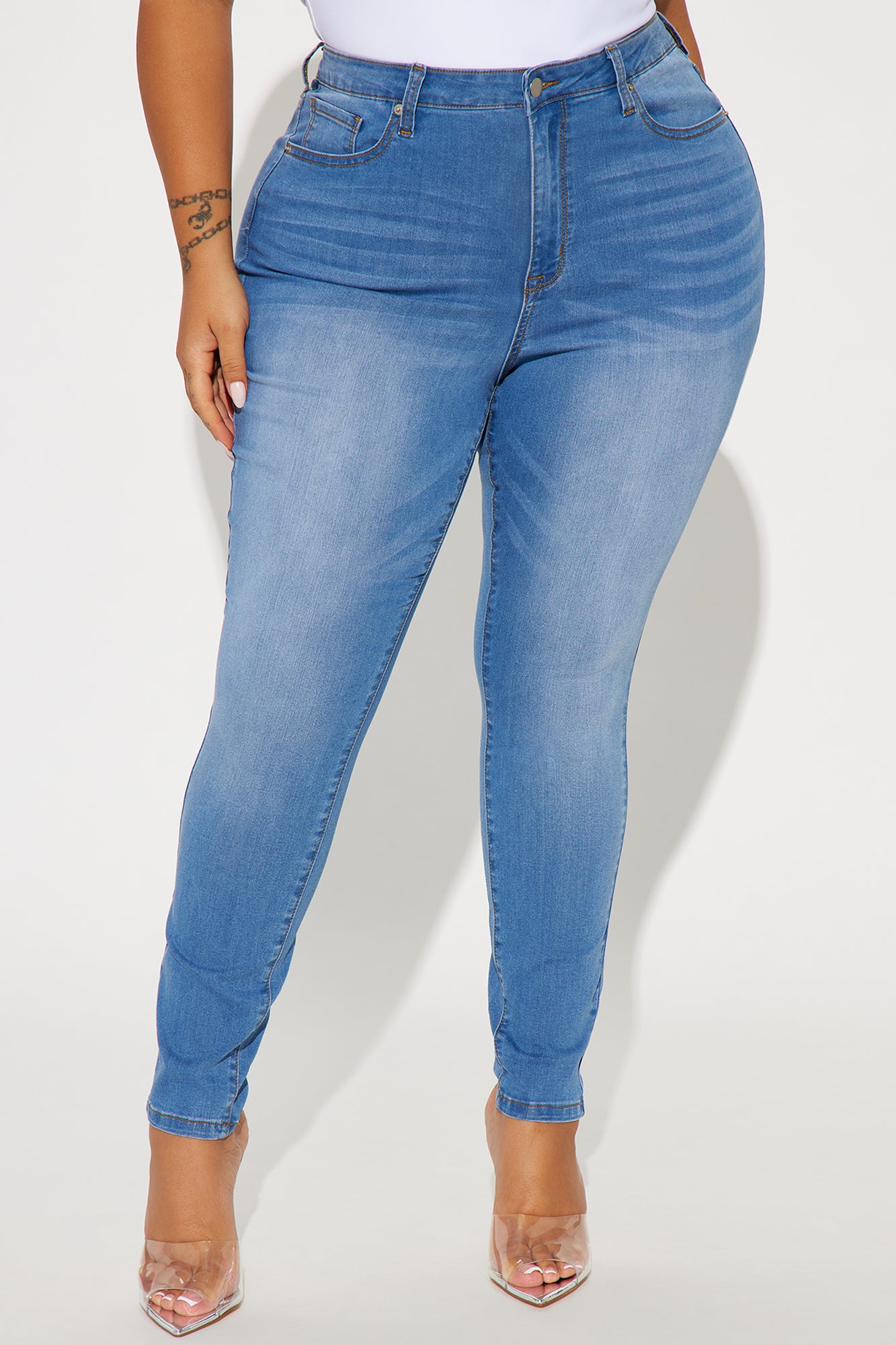 Imani Stretch Skinny Jeans - Medium Wash - Image 5