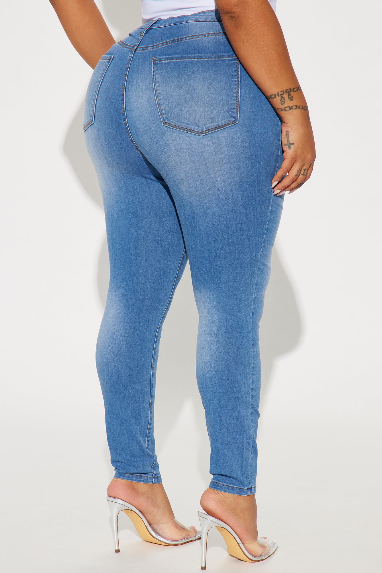 Imani Stretch Skinny Jeans - Medium Wash - Image 6