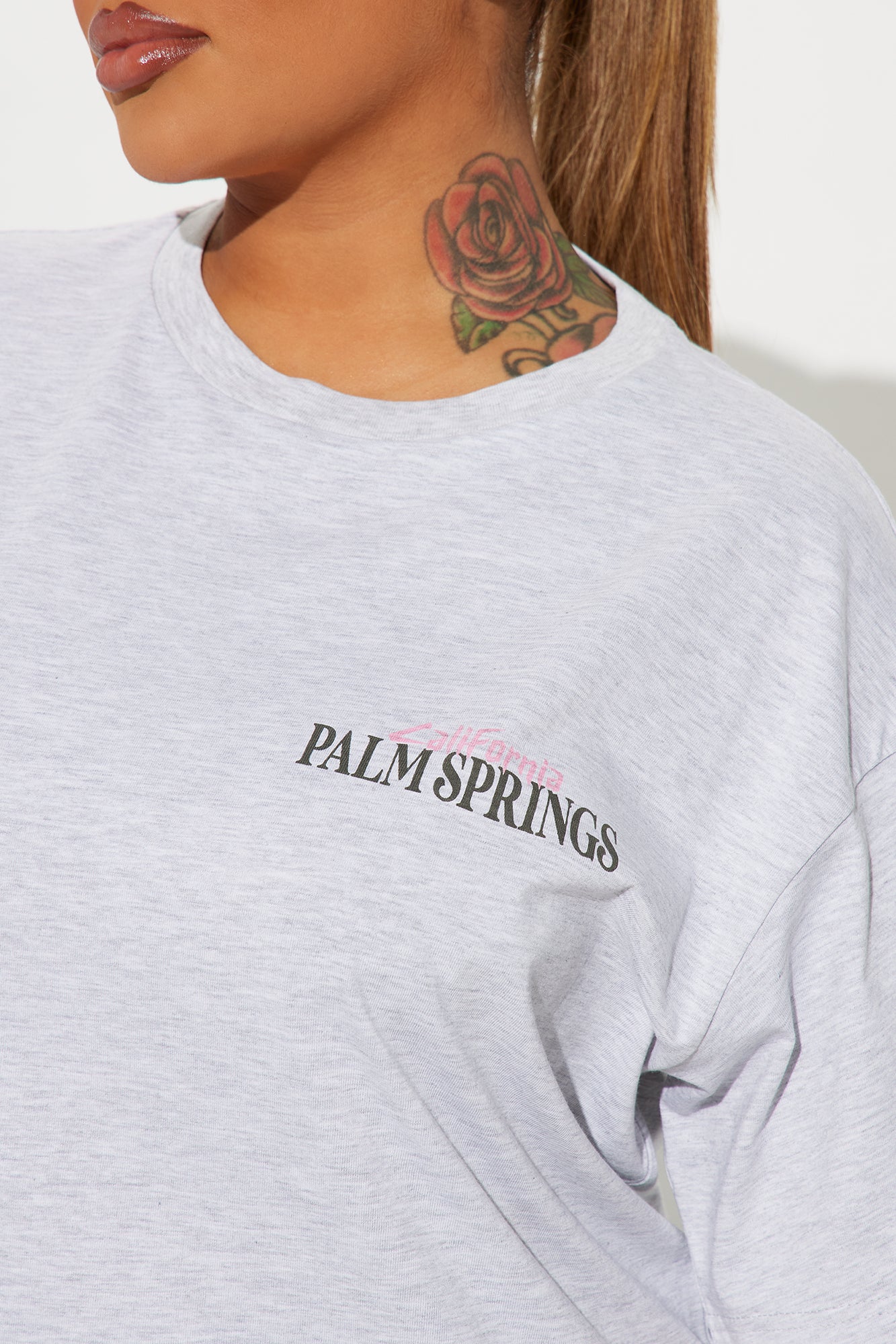 Palm Springs Getaway Tee - Heathered Grey - Image 7