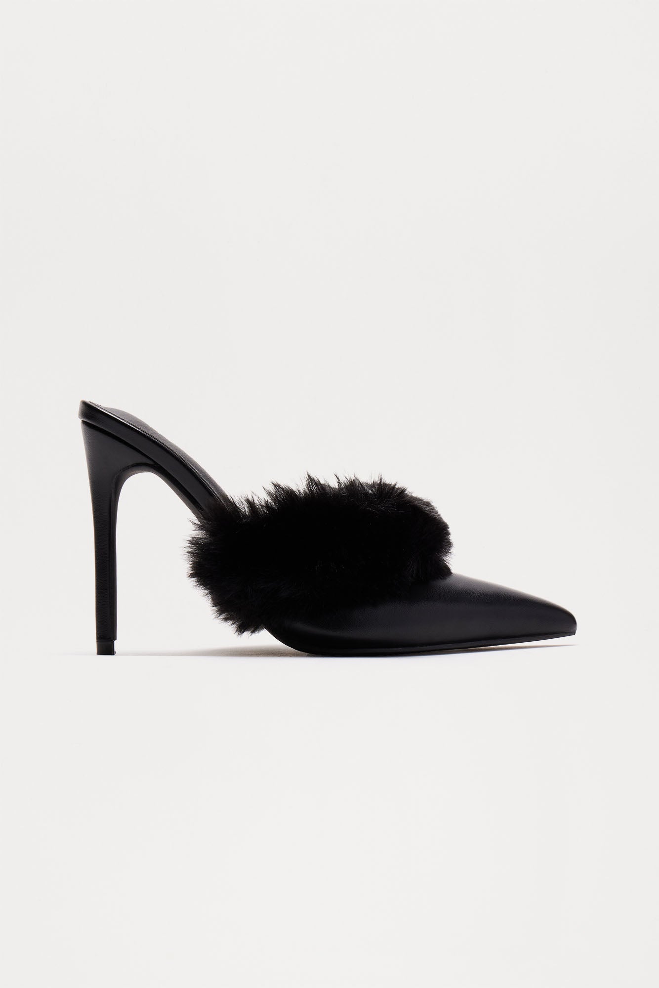 Stella Fur Trim Pumps - Black - Image 3