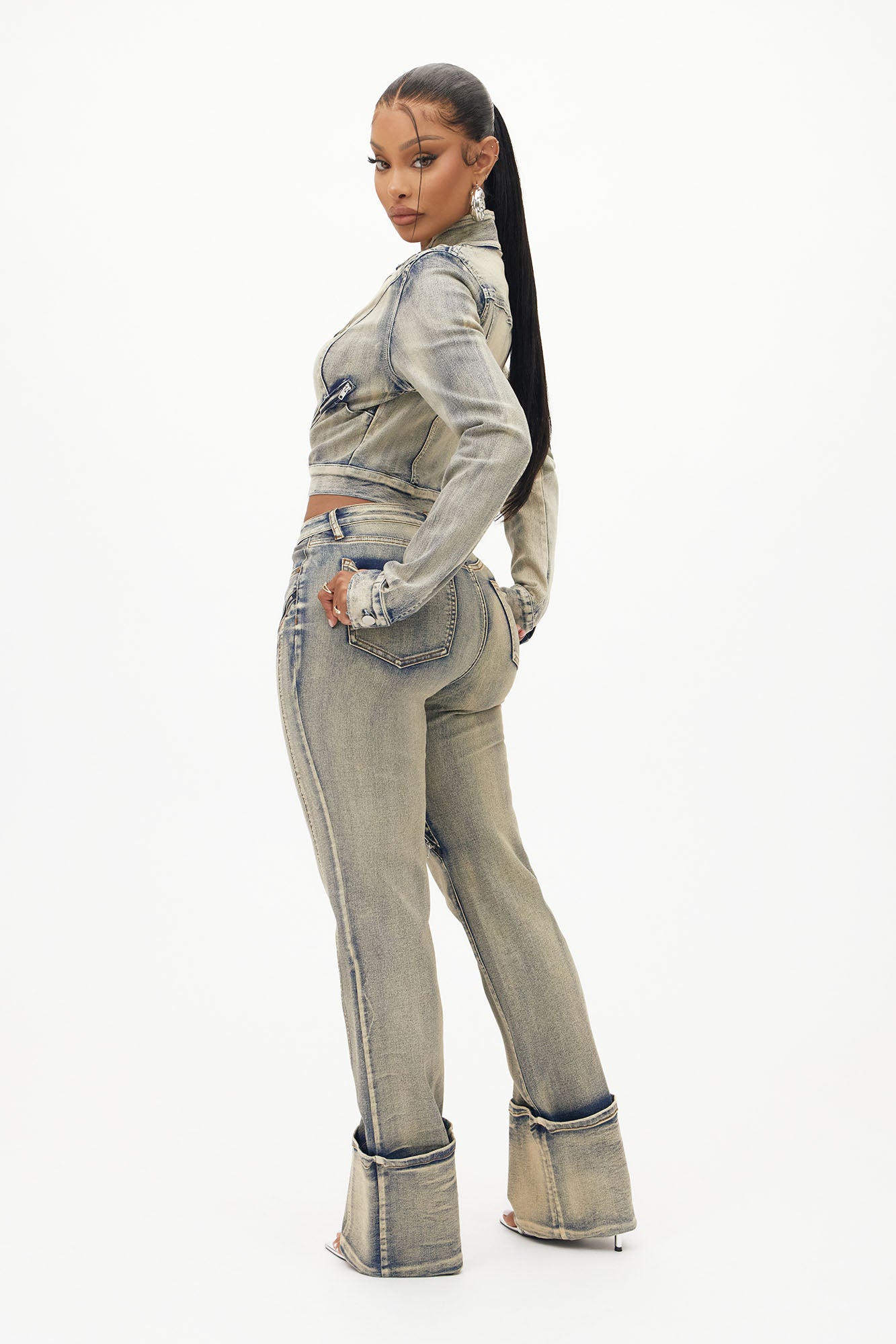 Locking In Stretch Straight Leg Jeans - Vintage Wash - Image 3