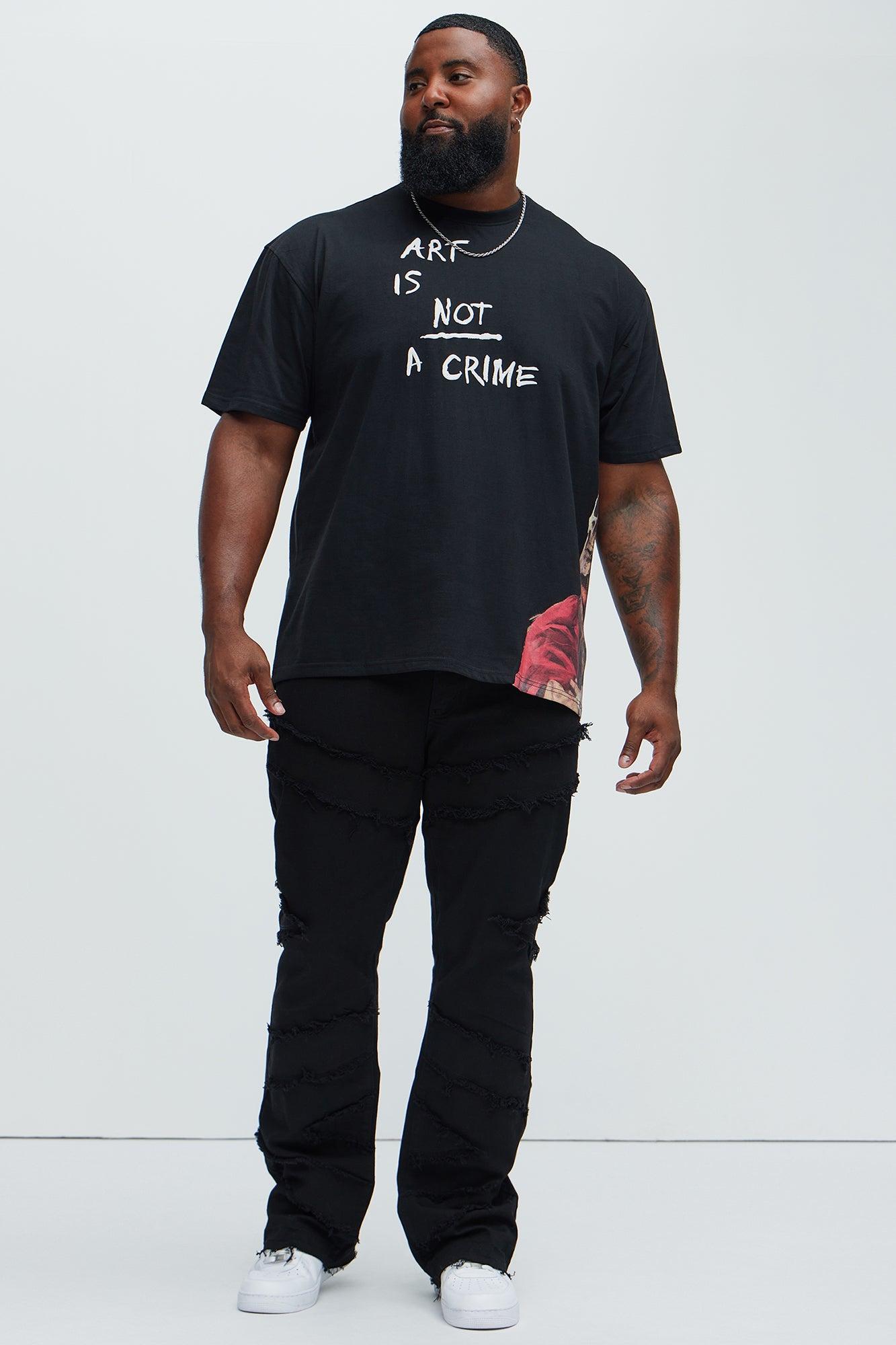 Art Is Not A Crime Short Sleeve Tee - Black - Image 6