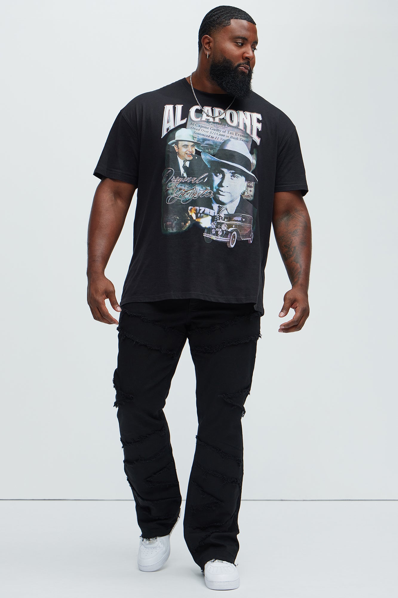 All Over Fray Stacked Skinny Flare Jeans - Black - Image 7