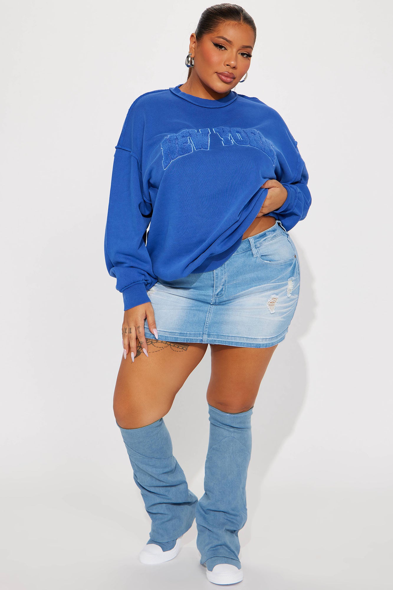 New York Washed Sweatshirt - Royal - Image 6