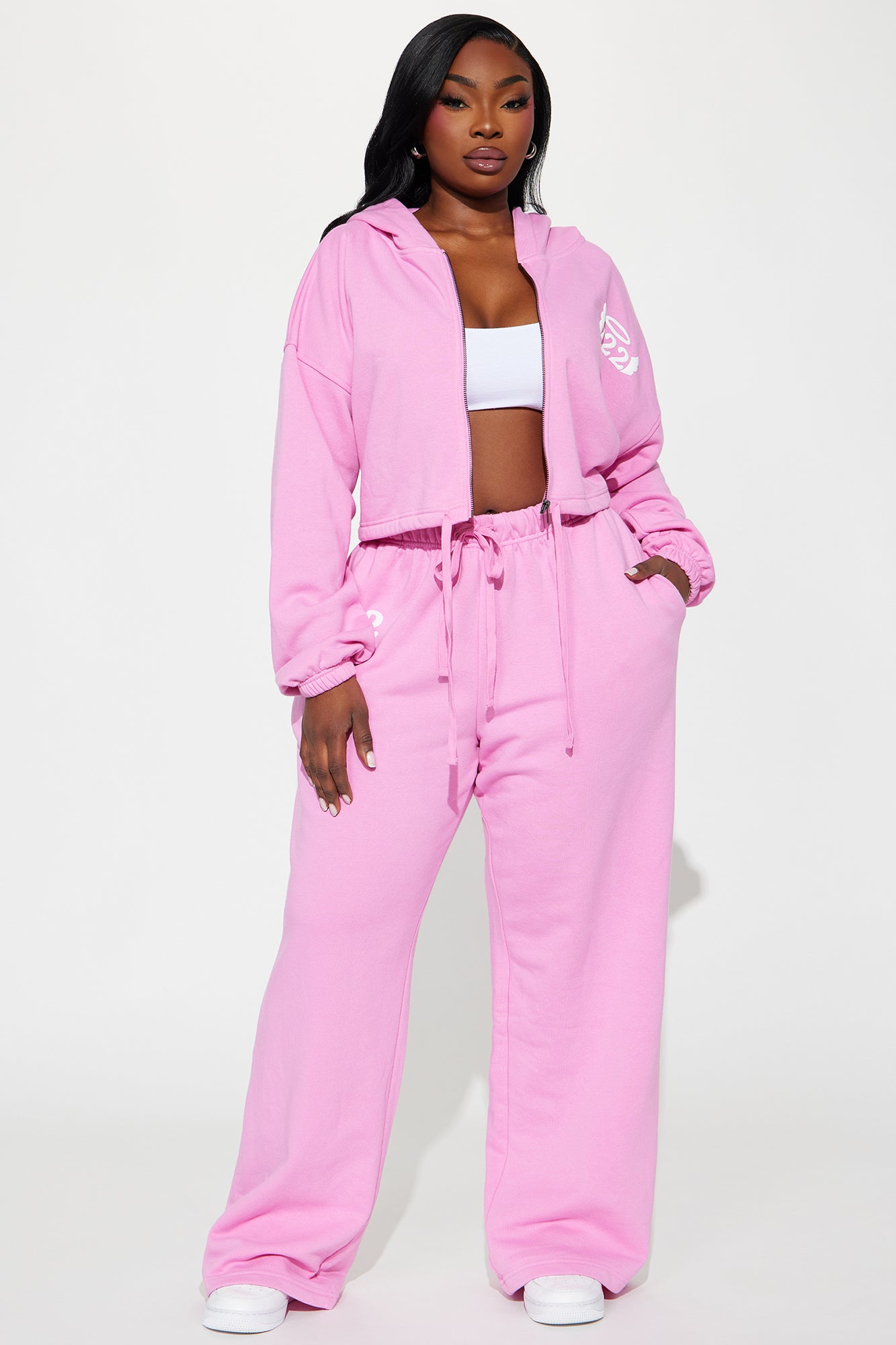 Angel Number Washed Hoodie - Pink - Image 7