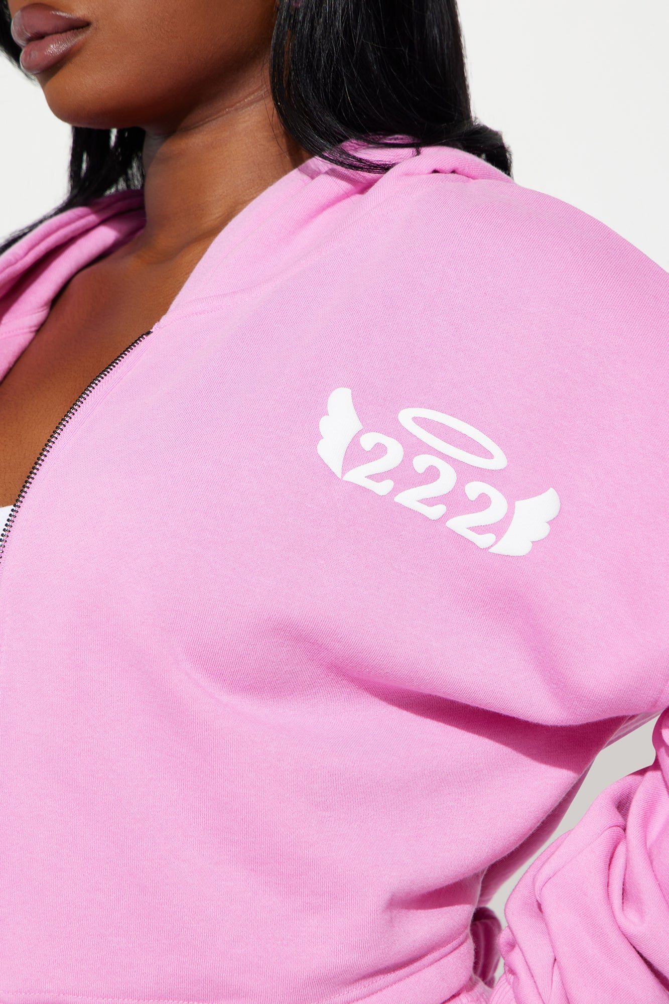 Angel Number Washed Hoodie - Pink - Image 8