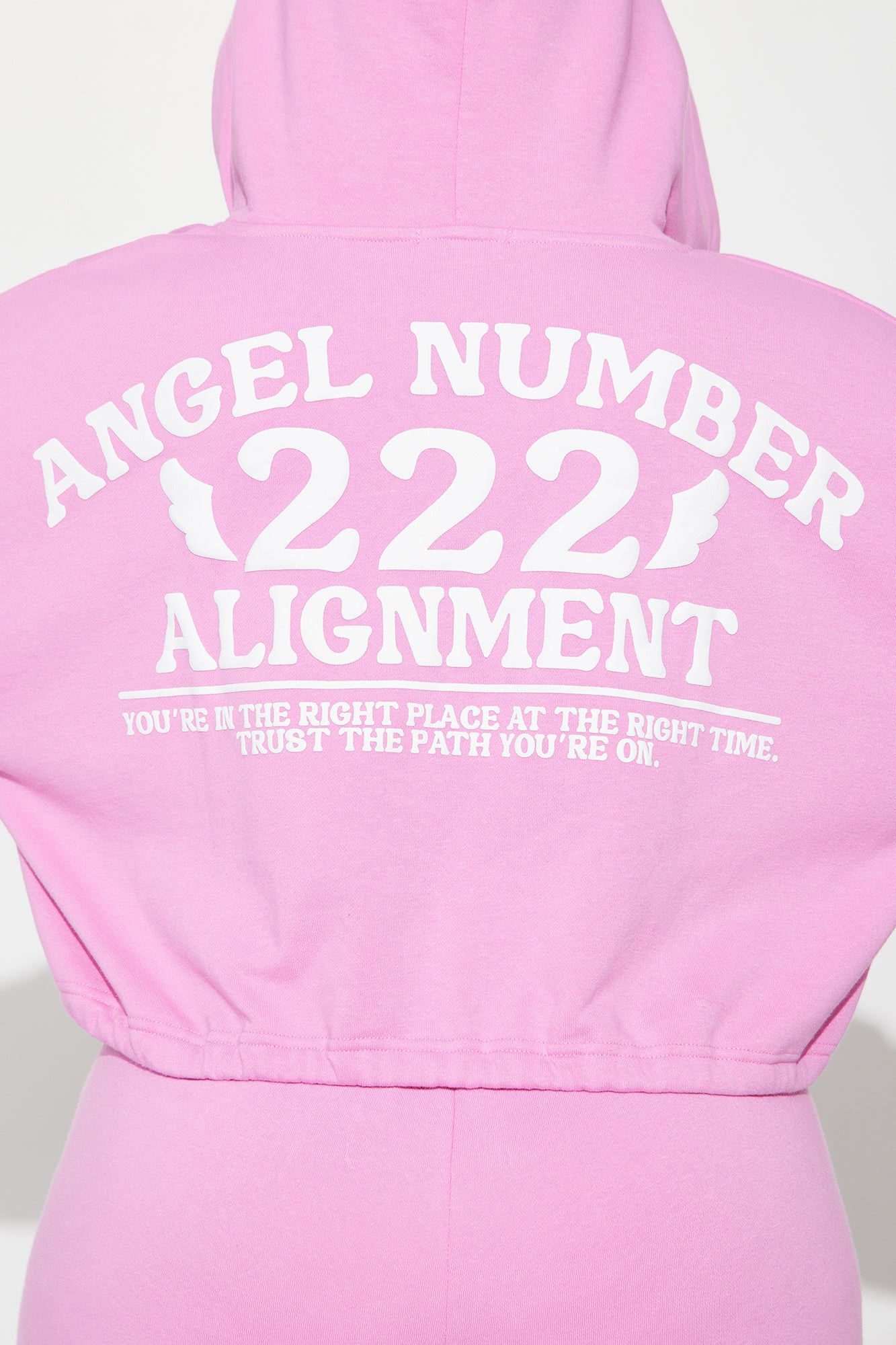 Angel Number Washed Hoodie - Pink - Image 9