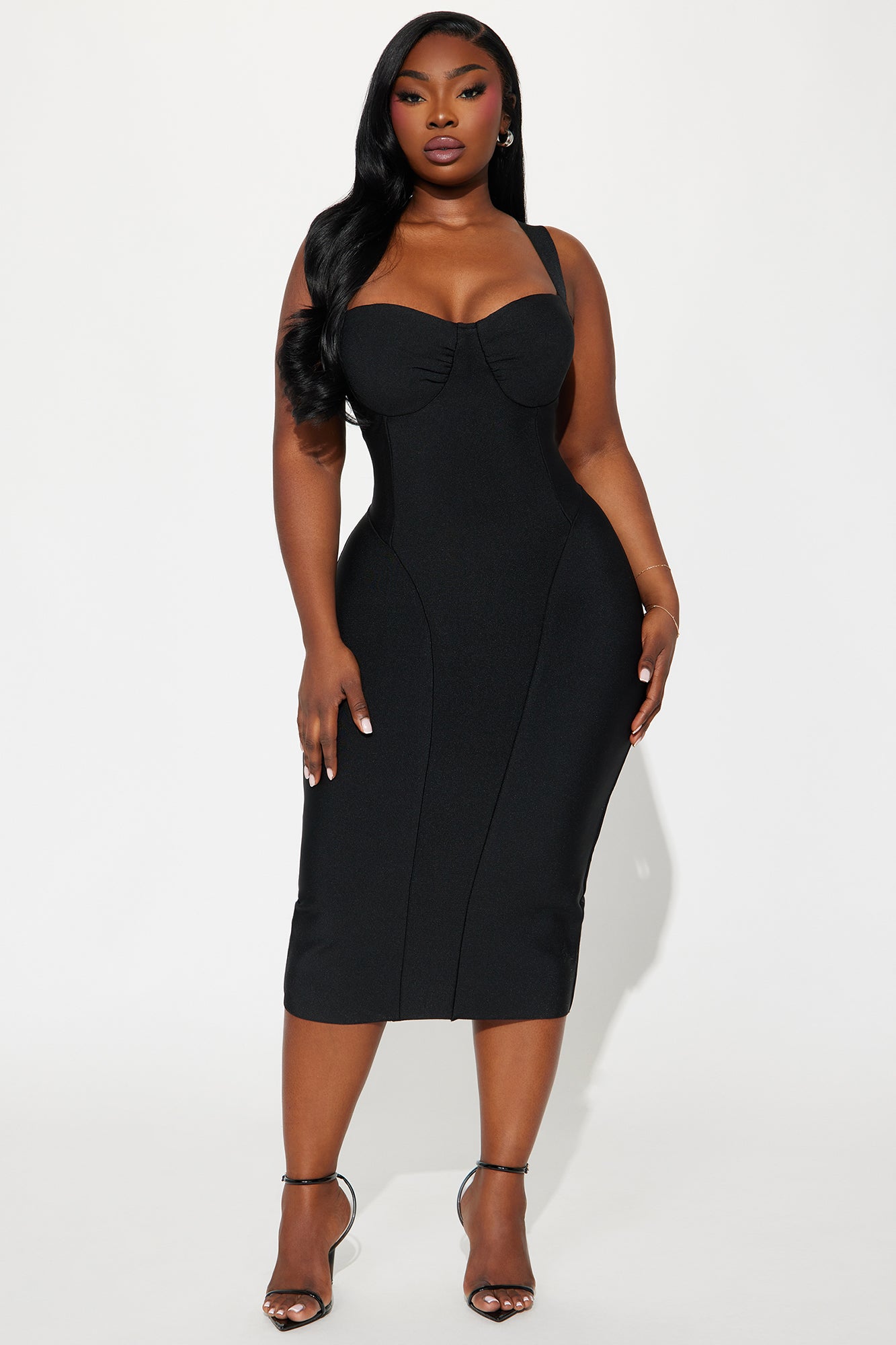 Cierra Bandage Midi Dress - Black - Image 5