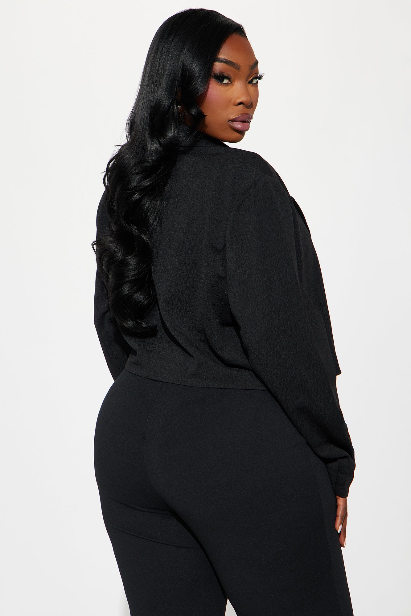 Take The Lead Cropped Blazer - Black - Image 6