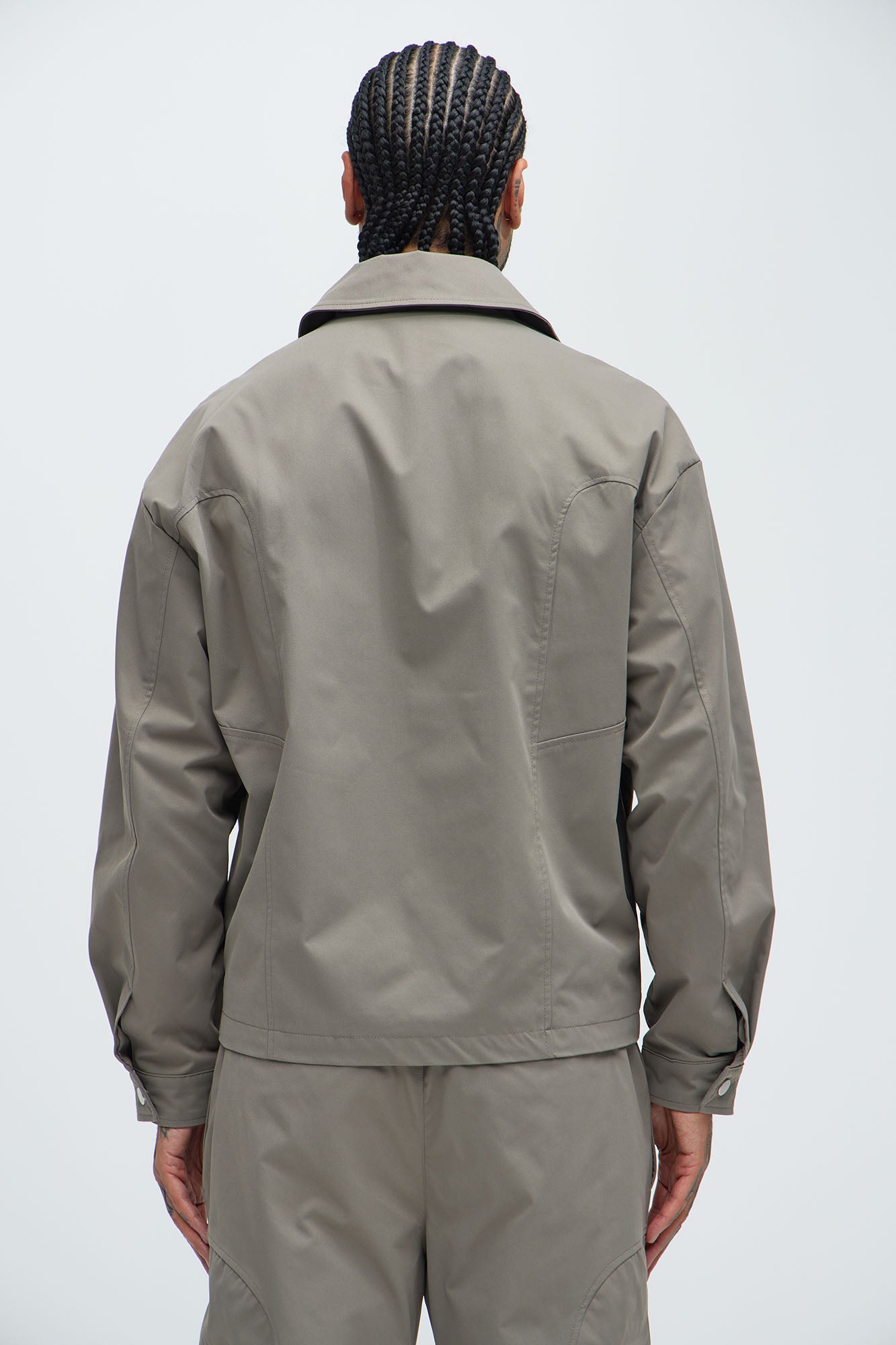 Bam Zip Up Work Jacket - Grey - Image 4