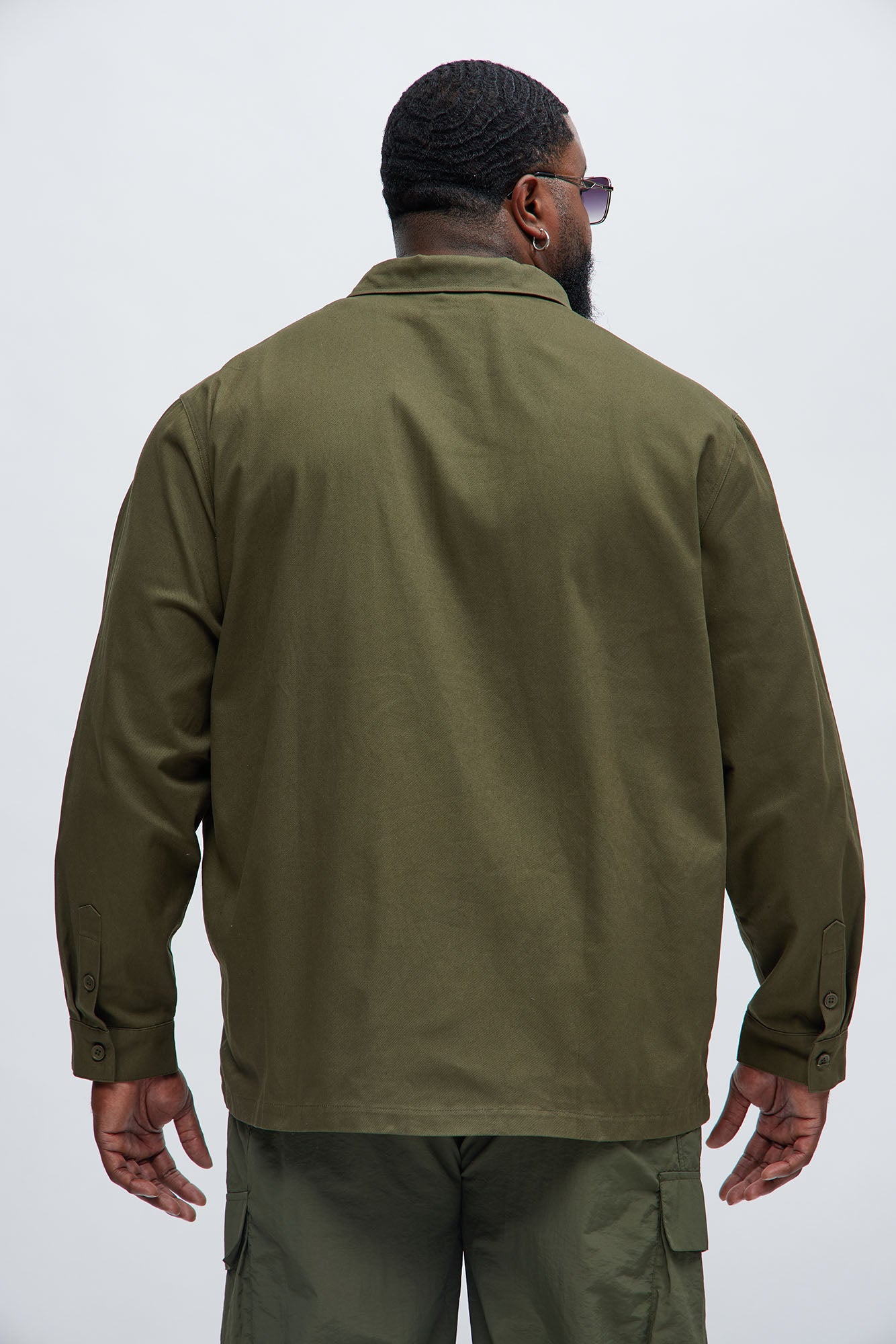 I Got You Embroidery Button Up Shirt - Olive - Image 7