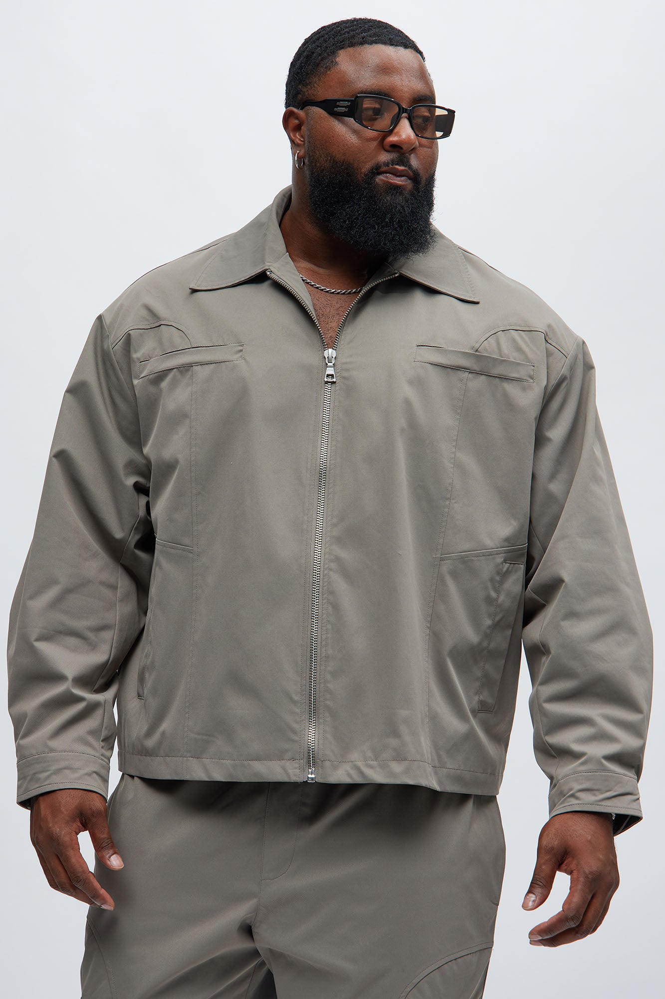 Bam Zip Up Work Jacket - Grey - Image 5