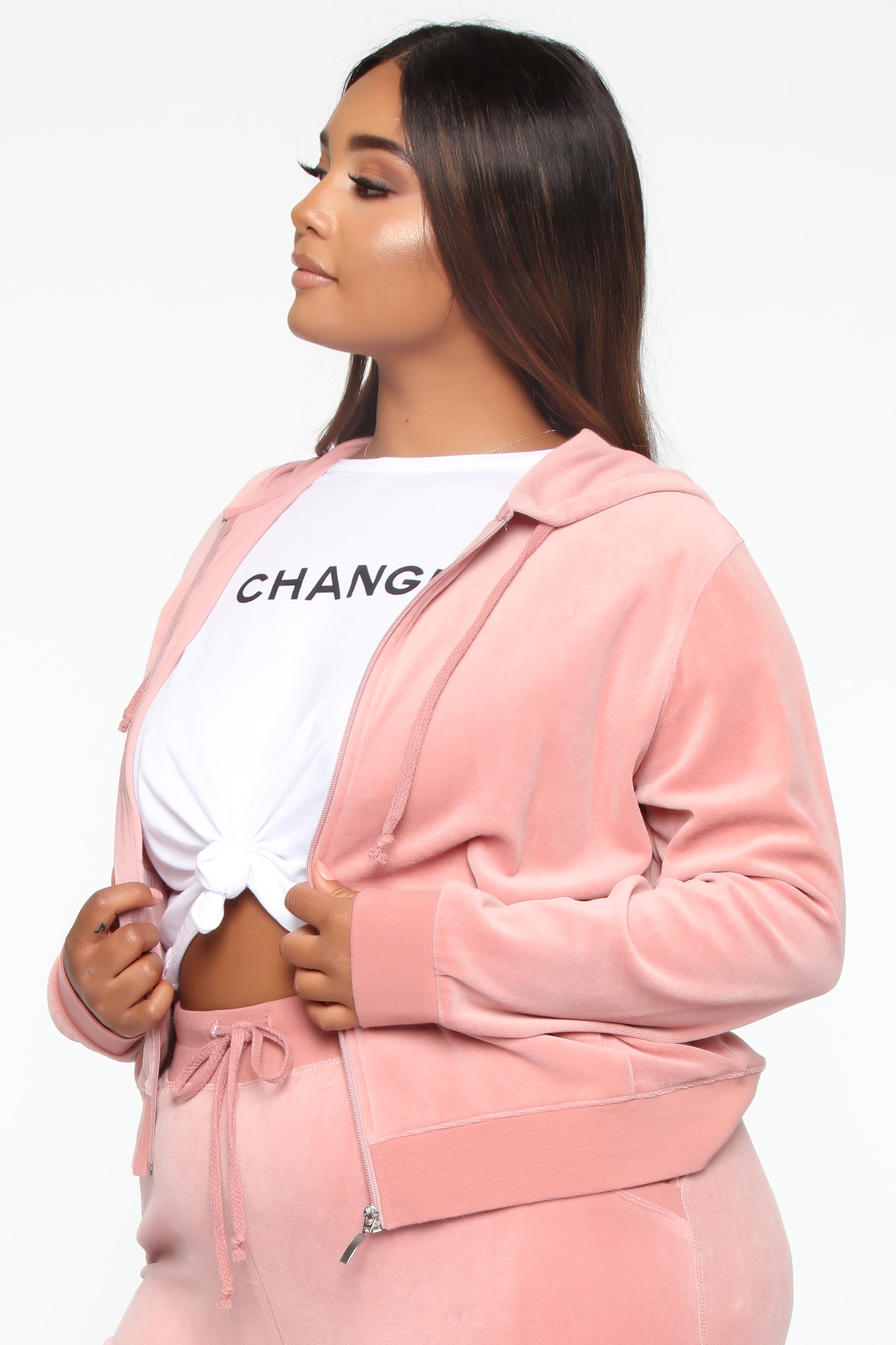 The Original Trendsetter Velour Set - Mauve - Image 13