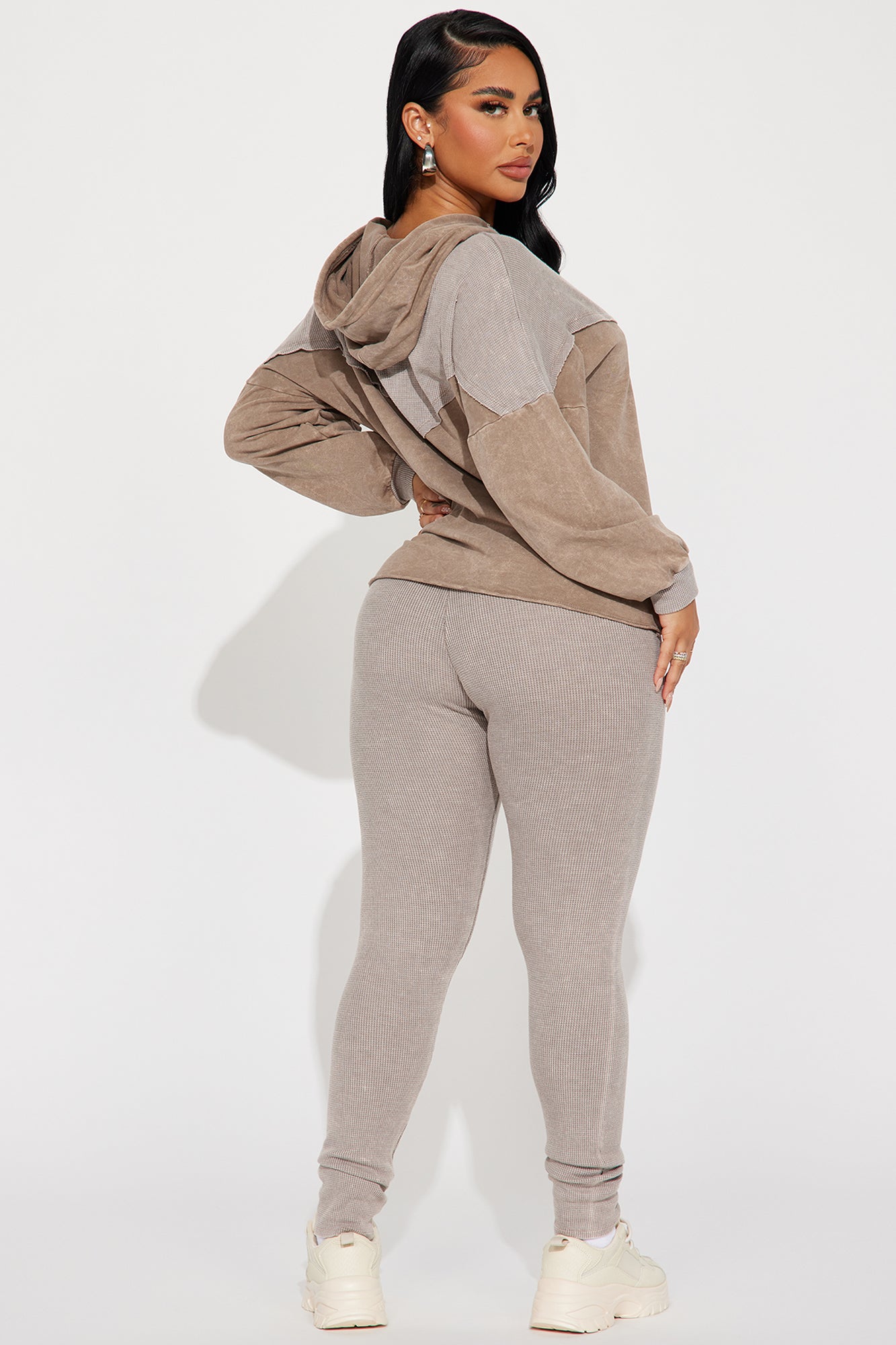 Yazmine Vintage Wash Legging Set - Taupe - Image 3