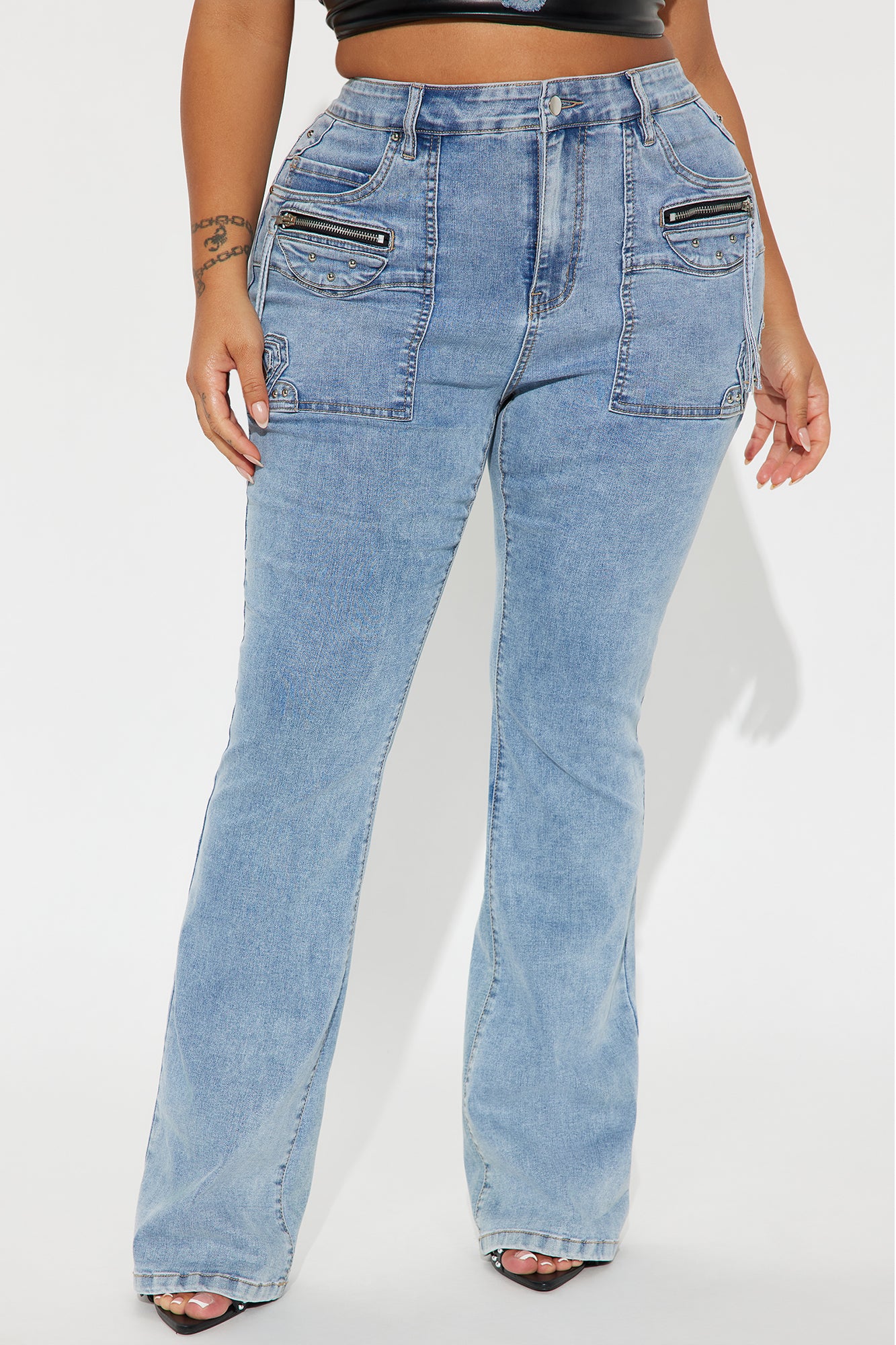 Get Through It Stretch Bootcut Jeans - Light Wash - Image 7