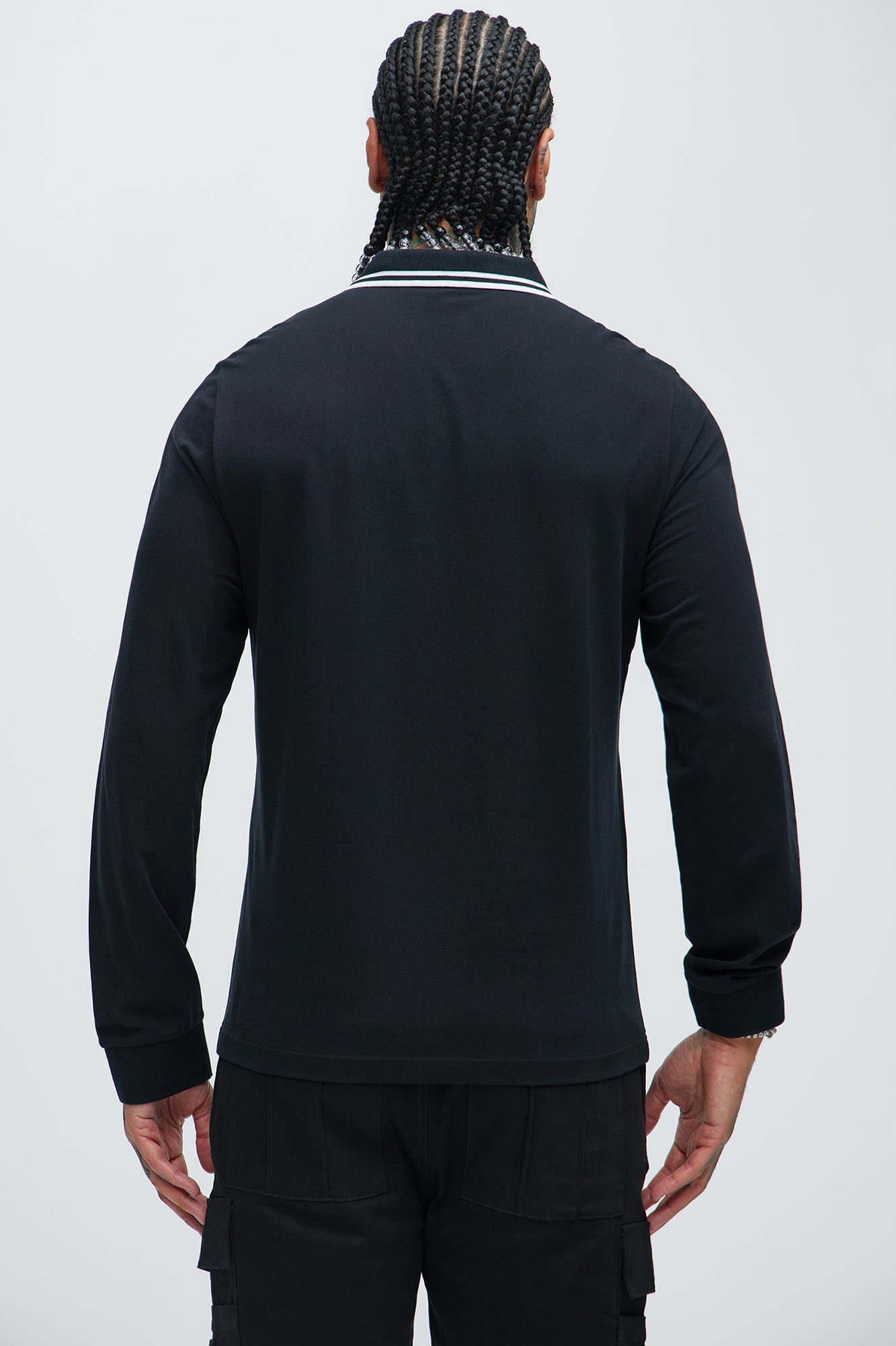 Wilson Long Sleeve Polo - Black - Image 4