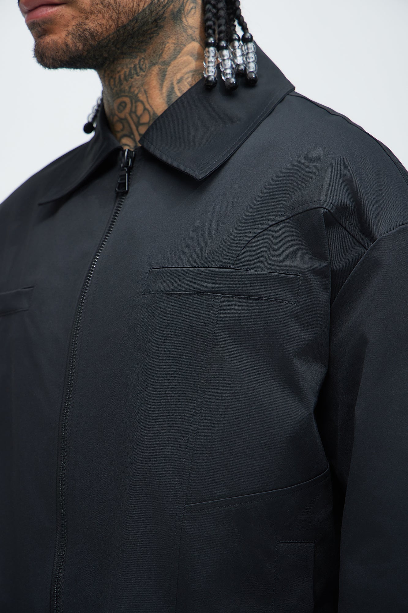 Bam Zip Up Work Jacket - Black - Image 3